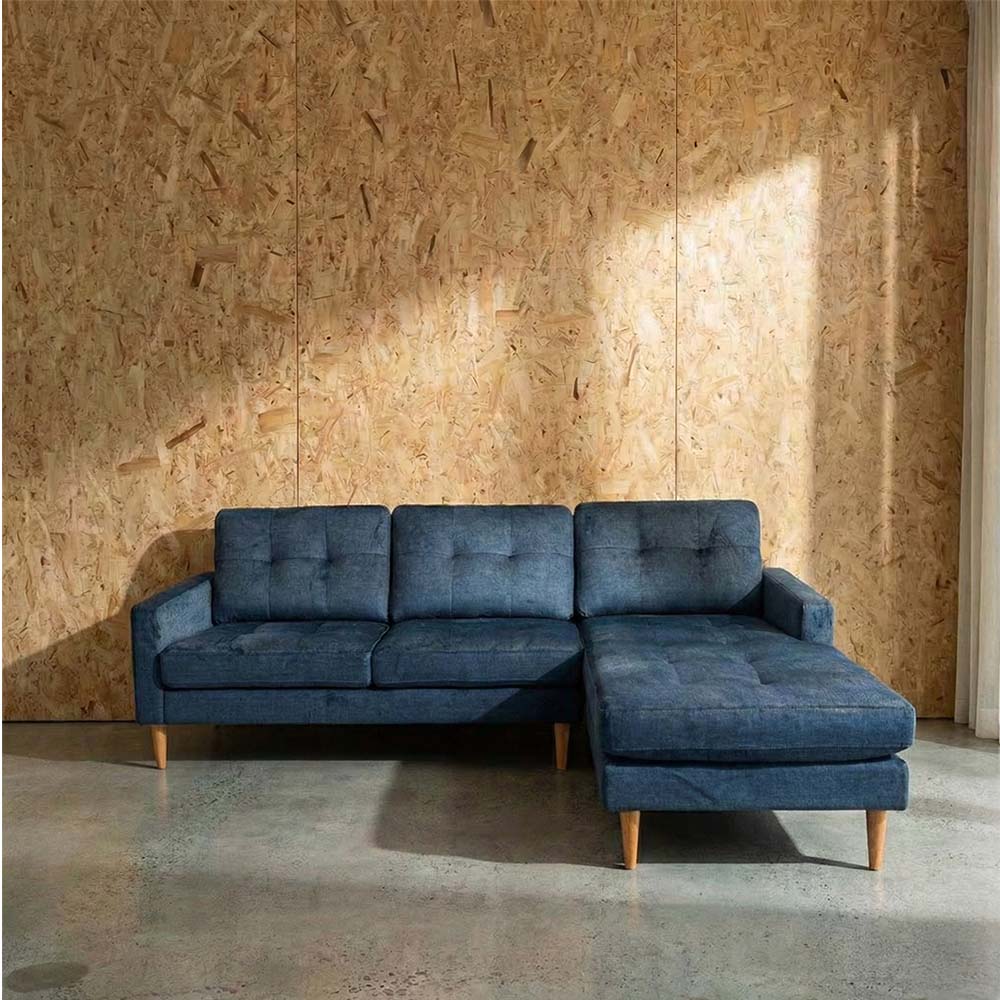 Classic Fabric Right Side Facing Chaise Lounge in Vogue Ocean | The Drop