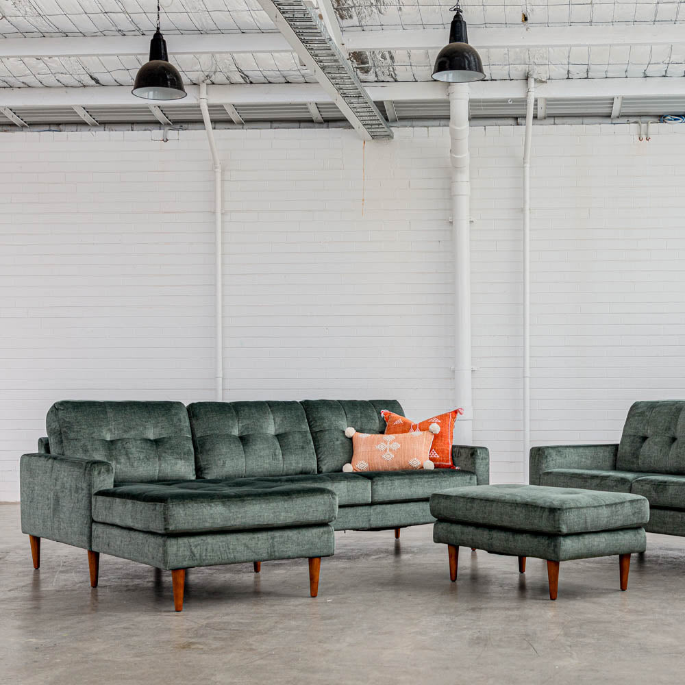 Classic Fabric Left Side Facing Chaise Lounge