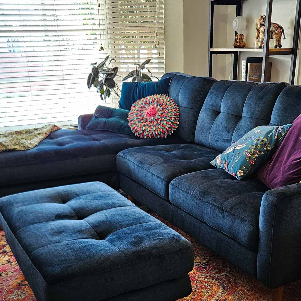 Classic Fabric Left Side Facing Chaise Lounge