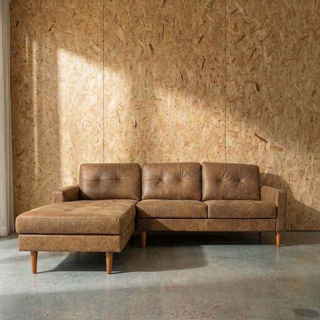 Classic Leather Left Side Facing Chaise Lounge