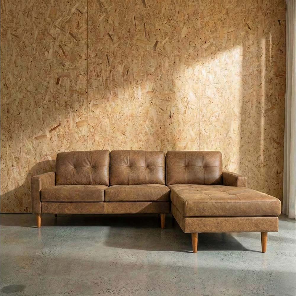Classic Leather Right Side Facing Chaise Lounge