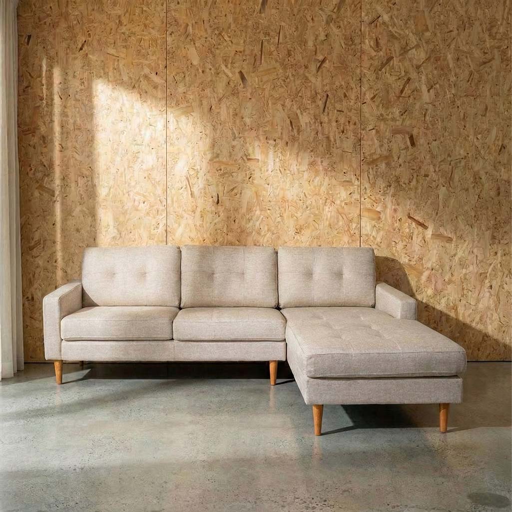 Classic Fabric Right Side Facing Chaise Lounge