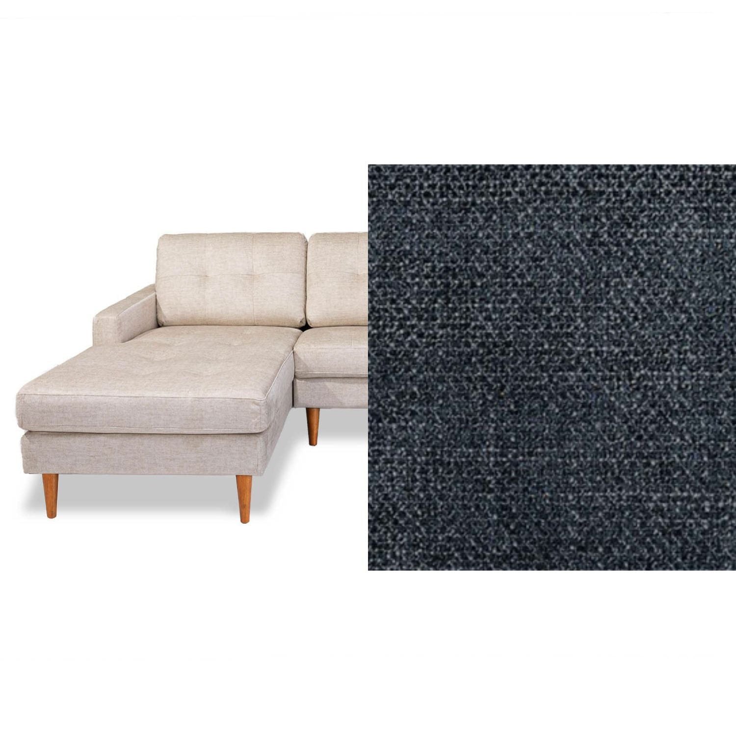 Classic Fabric Left Side Facing Chaise Lounge