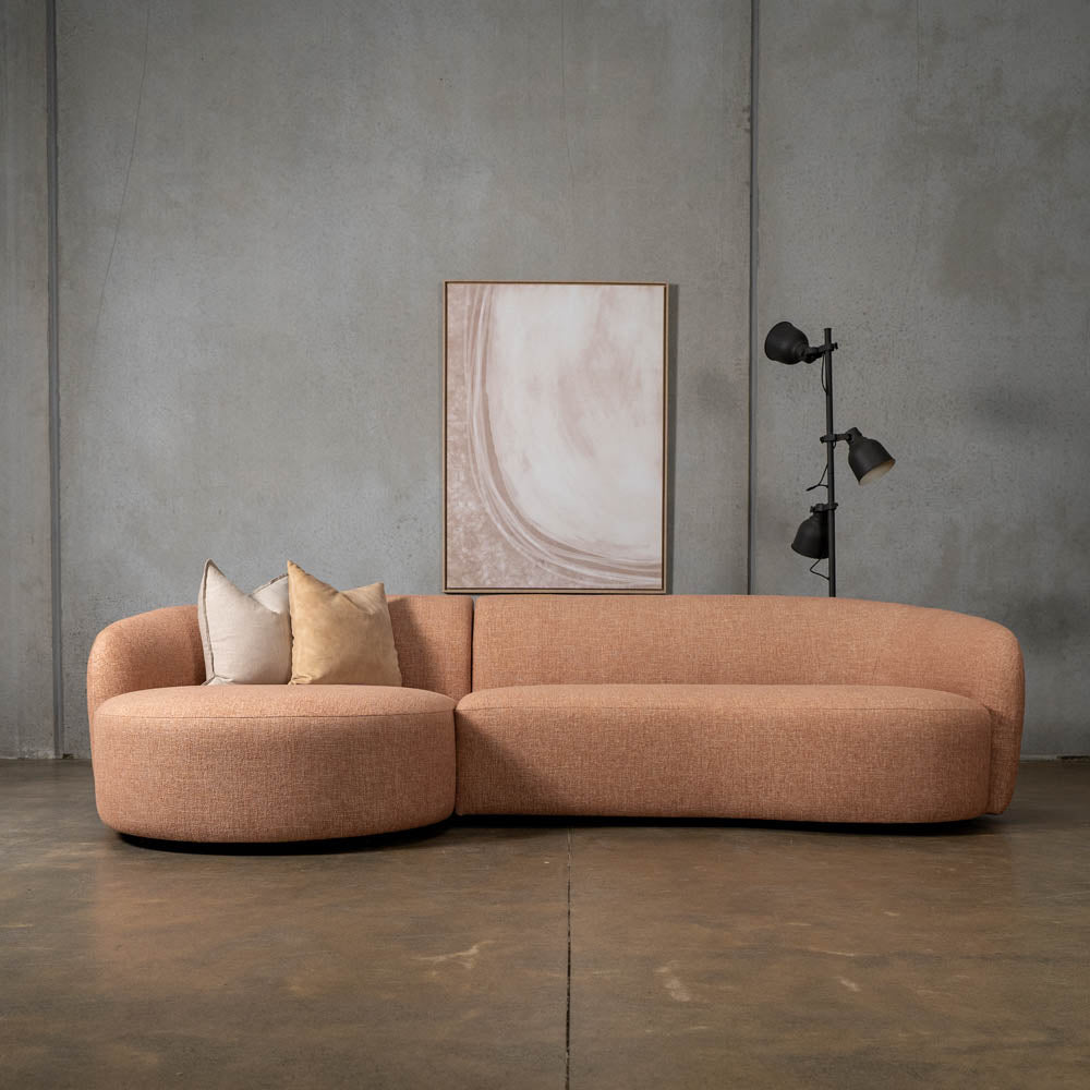 Crescent Fabric Right Side Facing Chaise Lounge