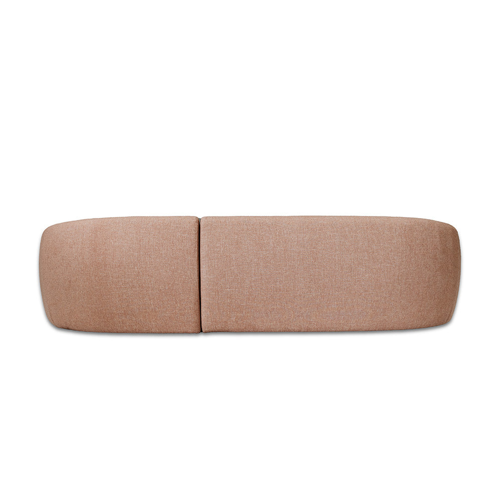 Crescent Fabric Right Side Facing Chaise Lounge in Lola Blush | The Drop