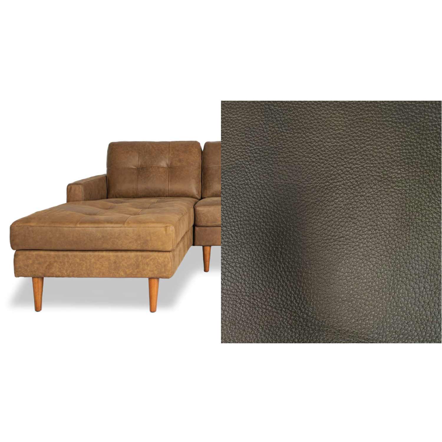 Classic Leather Left Side Facing Chaise Lounge