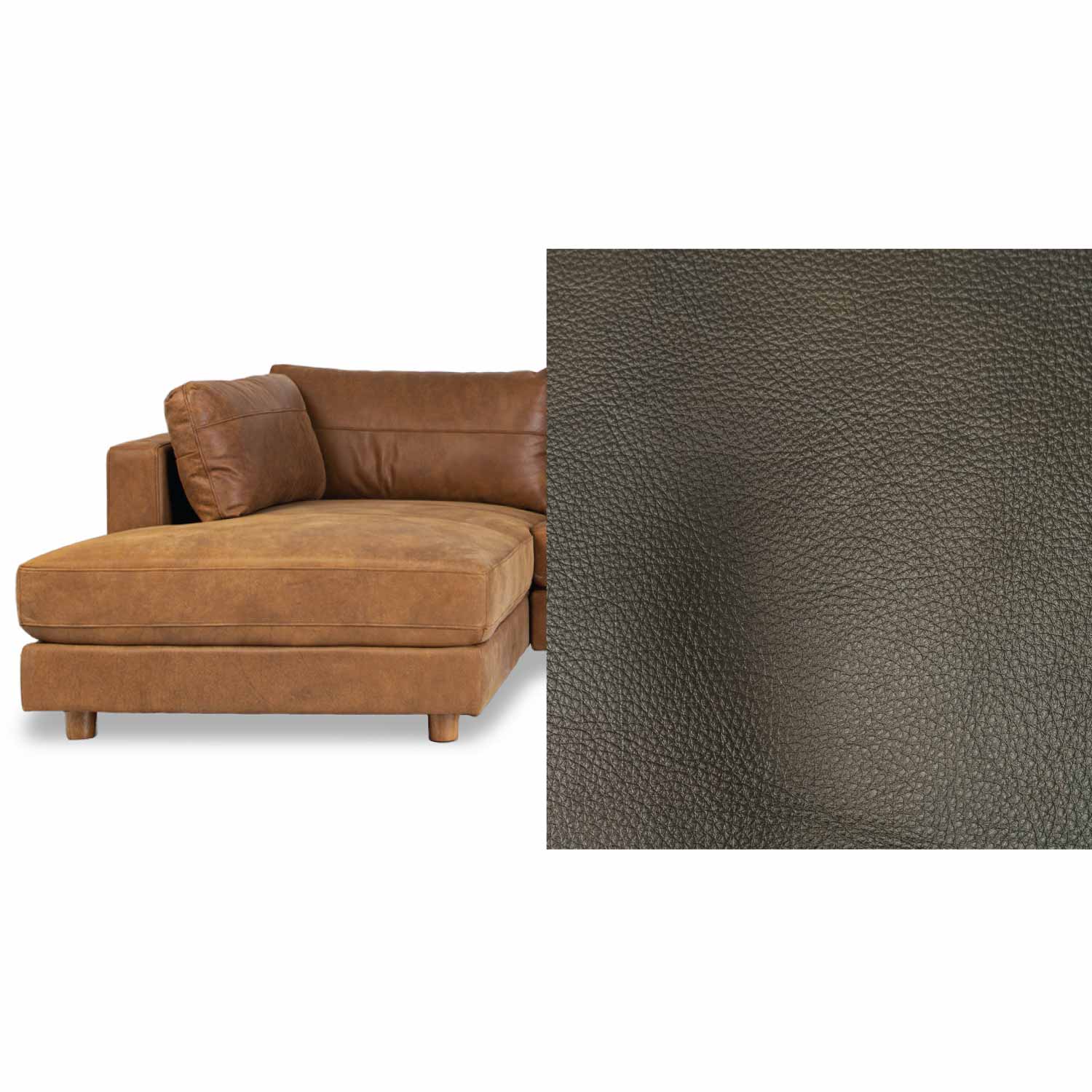 Barcelona Leather Left Side Facing Chaise Lounge