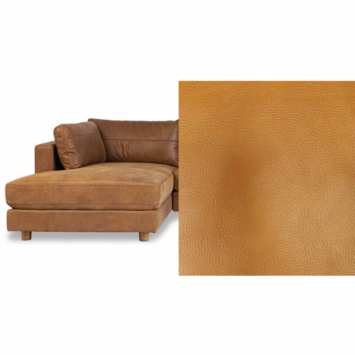 Barcelona Leather Left Side Facing Chaise Lounge