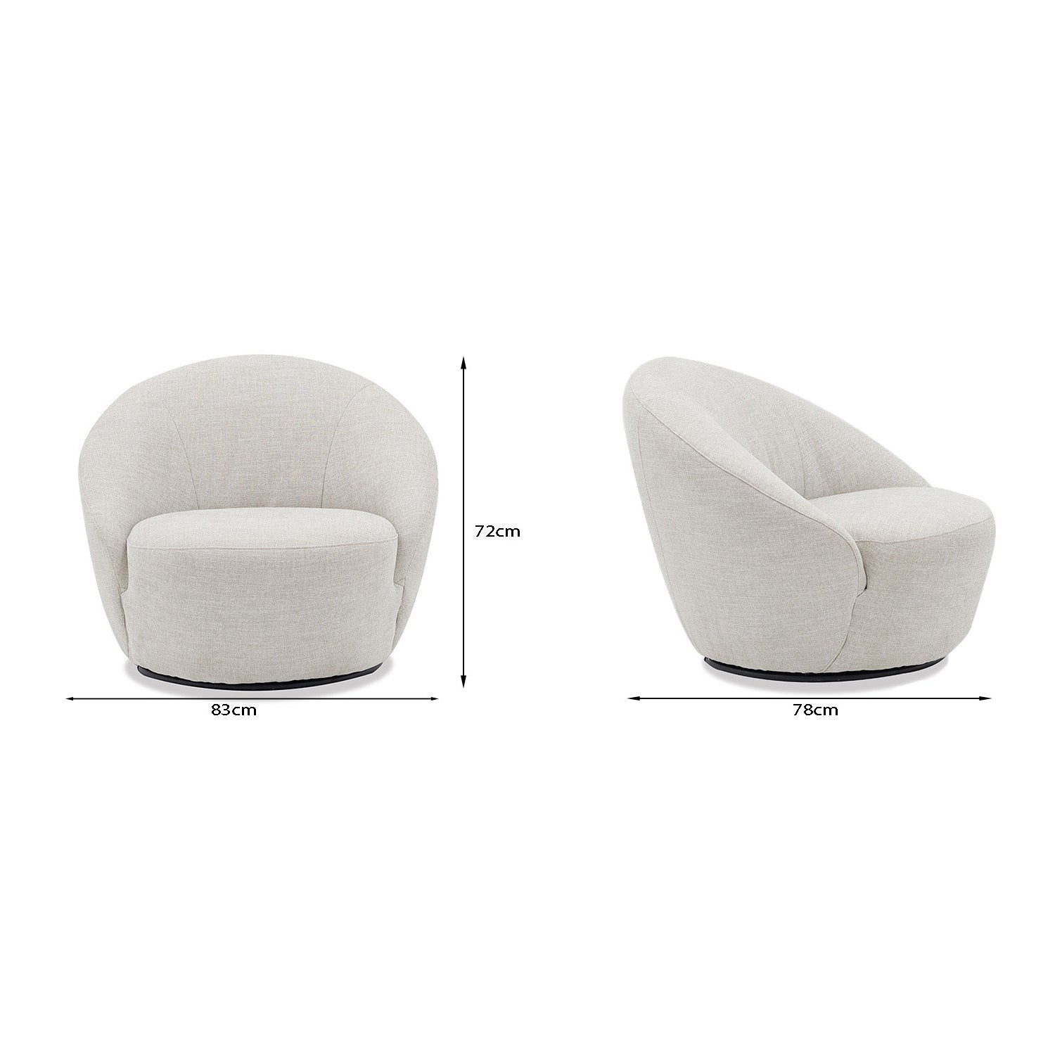 Daisy Fabric Swivel Chair