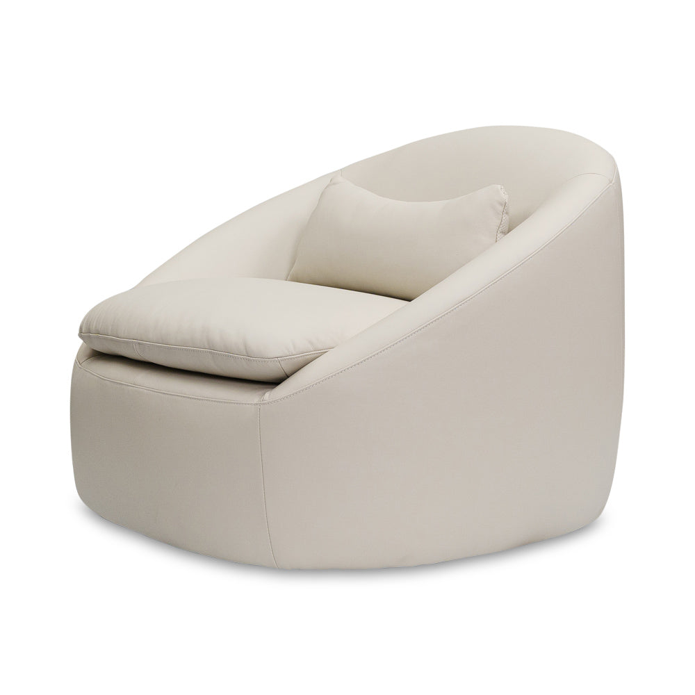 Ella Leather Swivel Chair in Oslo Pebble Online Warehouse Sale