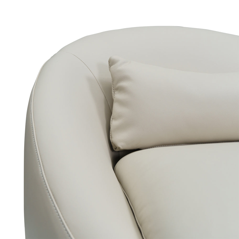 Ella Leather Swivel Chair in Oslo Pebble Online Warehouse Sale