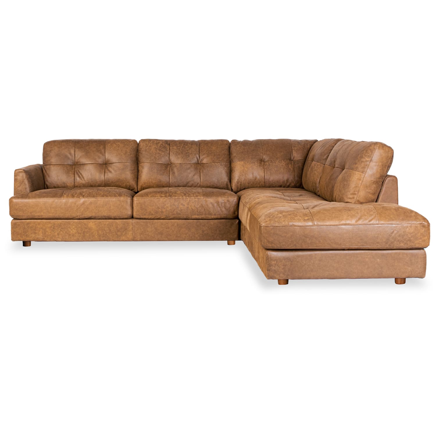 Harmony Leather Right Side Facing Chaise Lounge