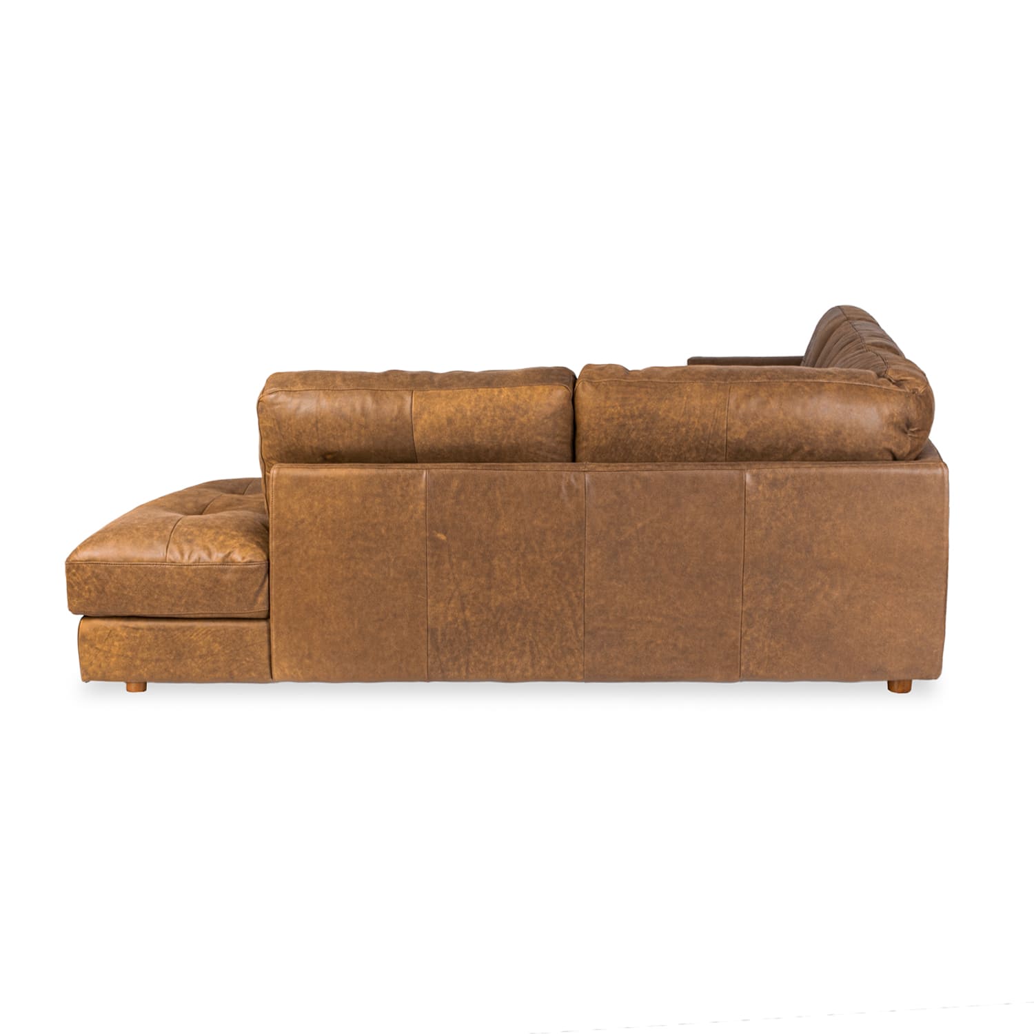 Harmony Leather Right Side Facing Chaise Lounge