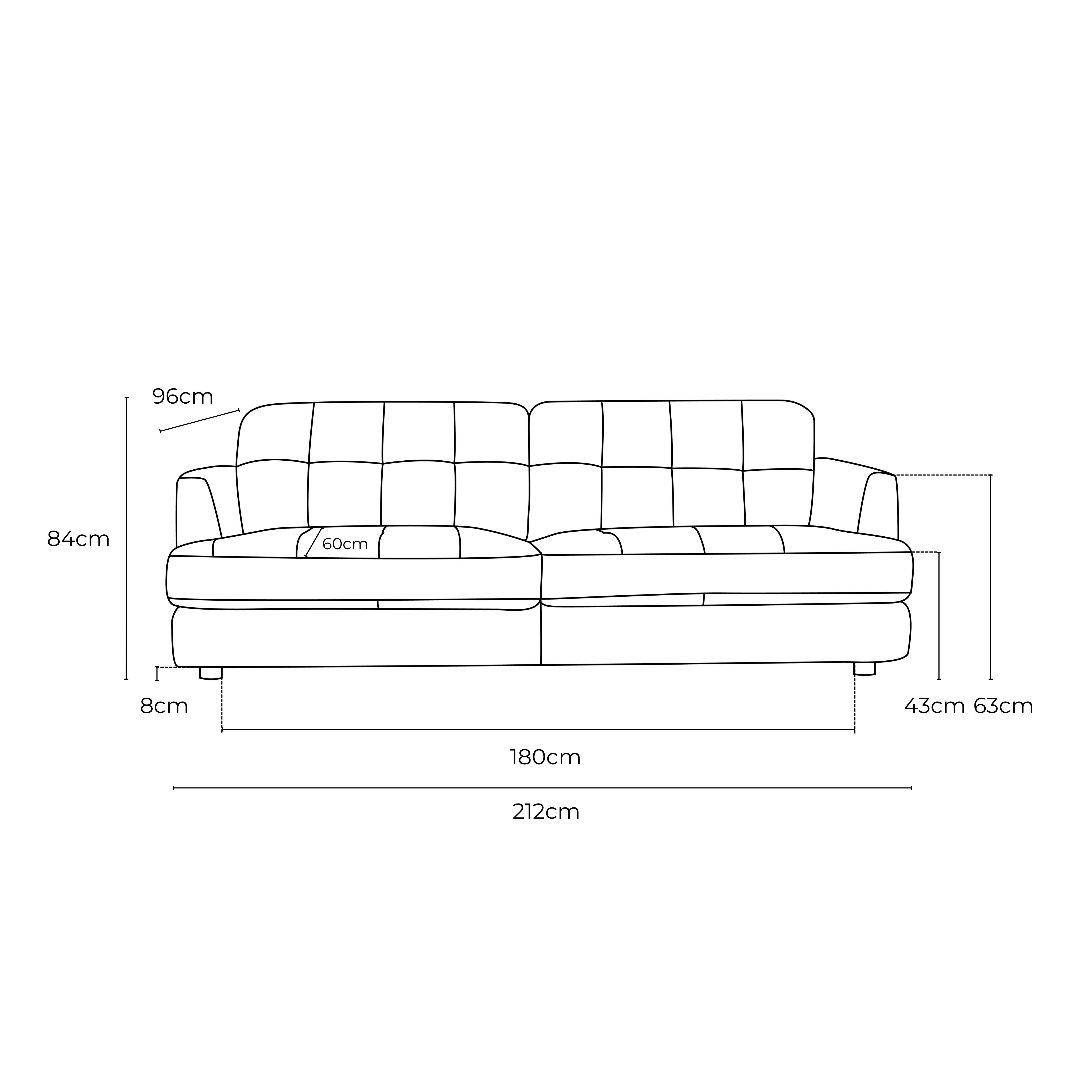 Harmony Leather 3 Seat Sofa