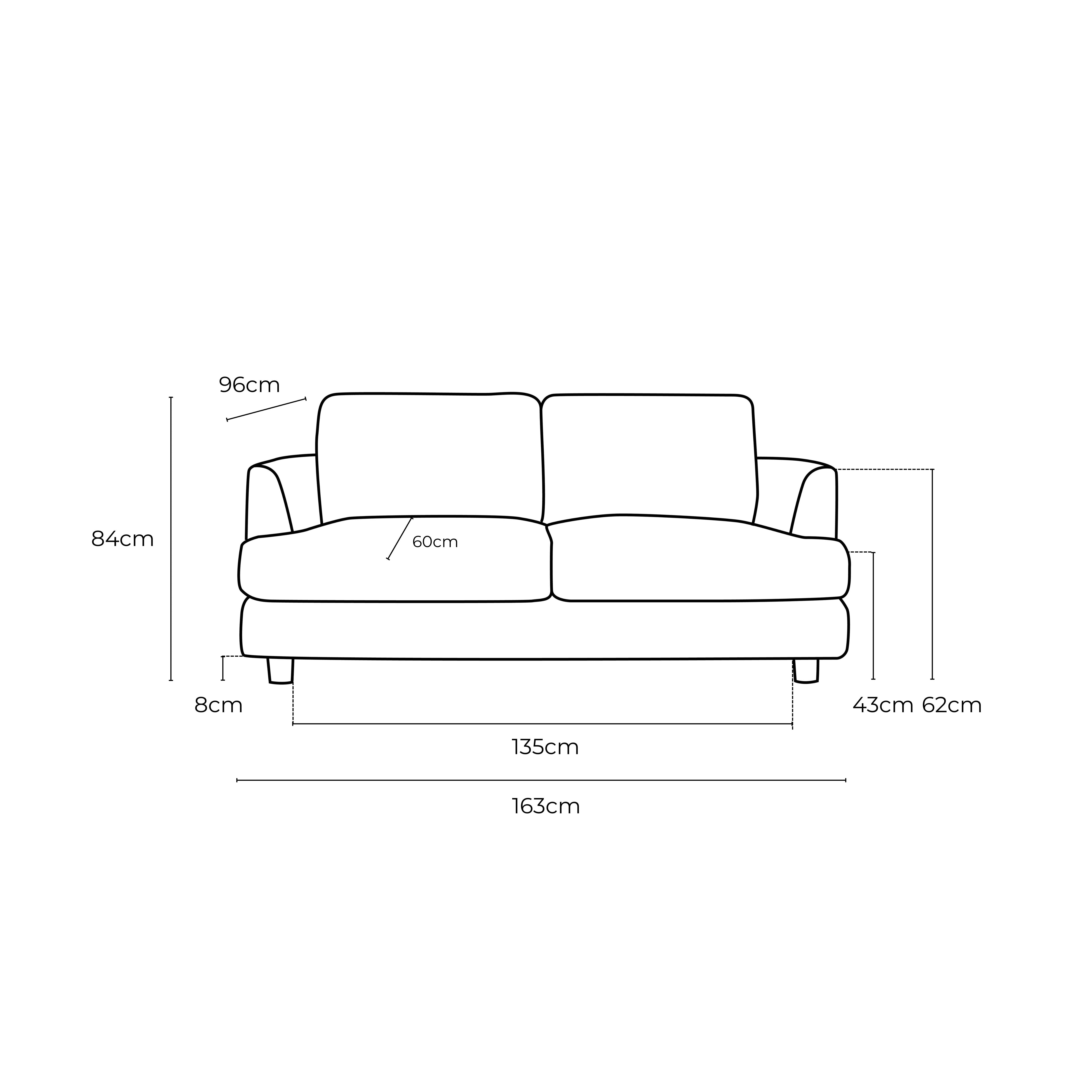 Haven Fabric 2.5 Seat Sofa