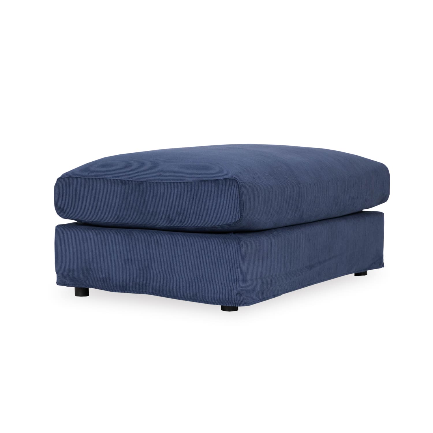 Online Warehouse Sale Janson Corduroy Large (4 Seat) Ottoman in Encore Ink