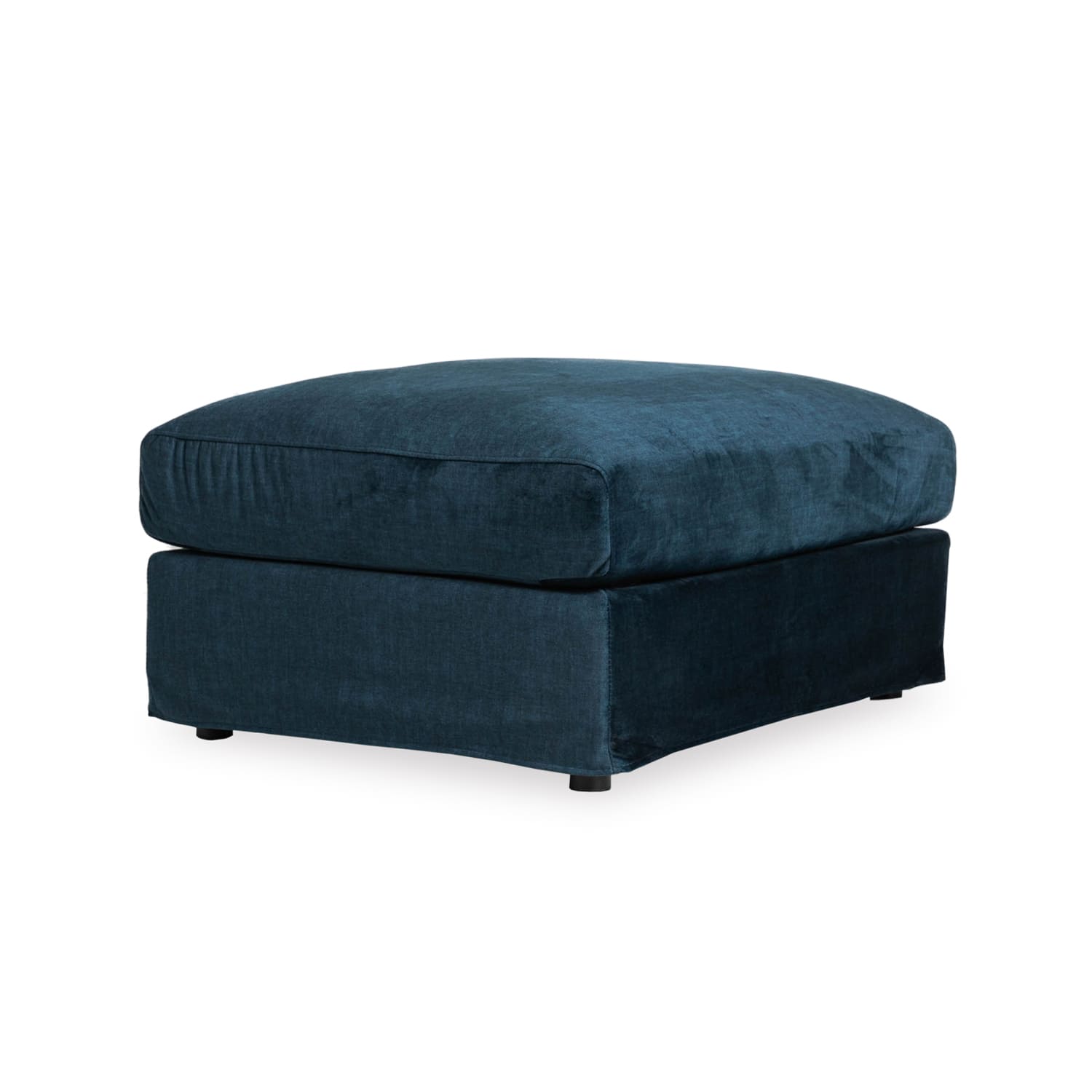 Janson Vogue Velvet Small Ottoman in Vogue Ocean Online Warehouse Sale