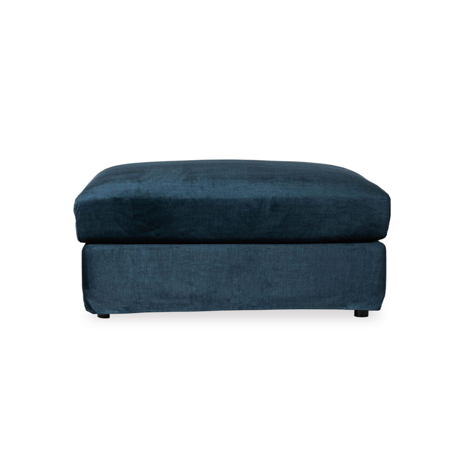 Janson Vogue Velvet Small Ottoman in Vogue Ocean Online Warehouse Sale