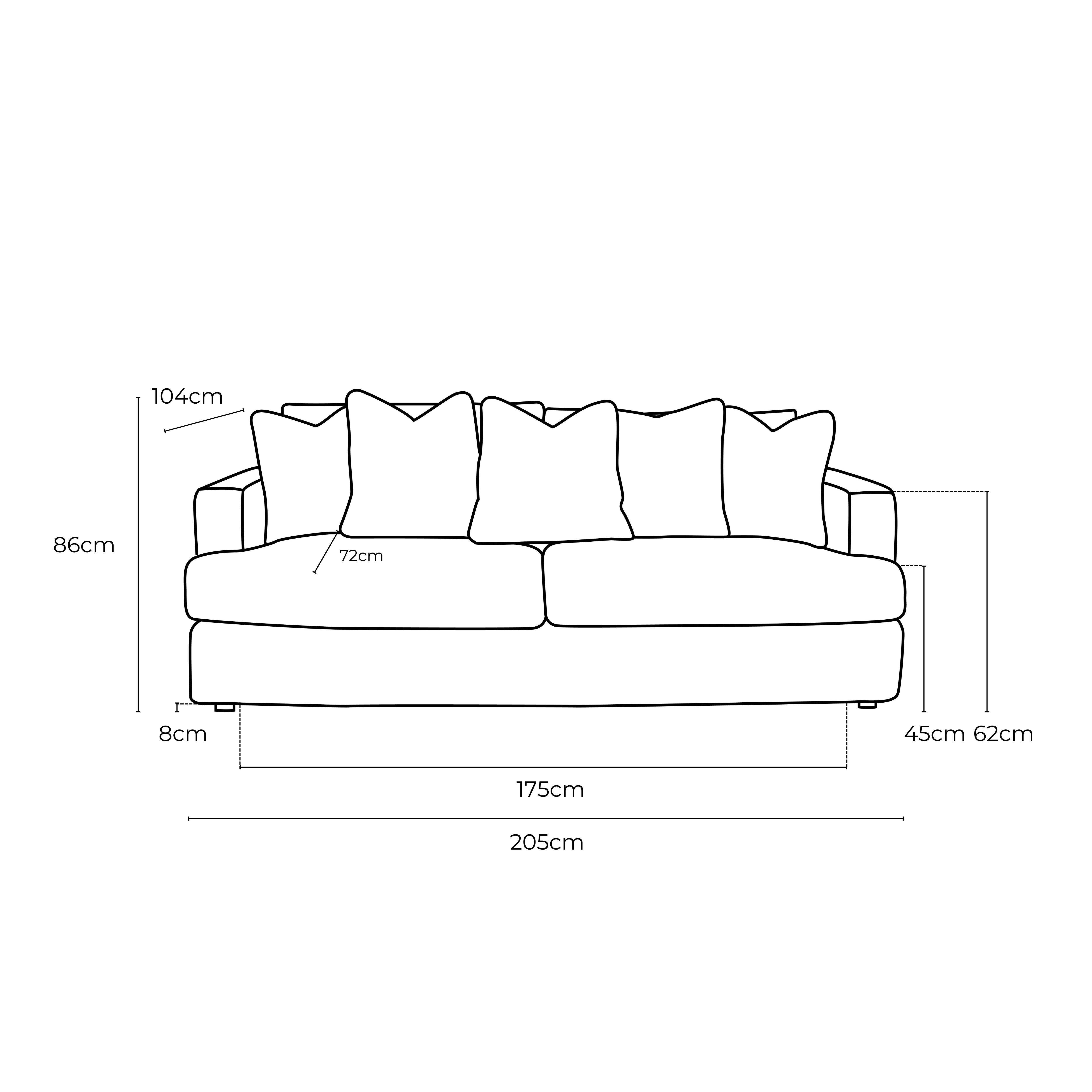 Janson Corduroy 3 Seat Sofa