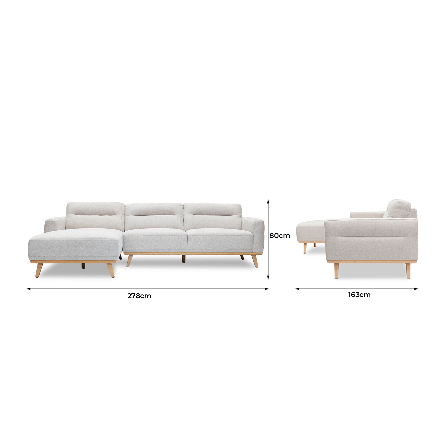 Kate Fabric Left Side Facing Chaise Lounge
