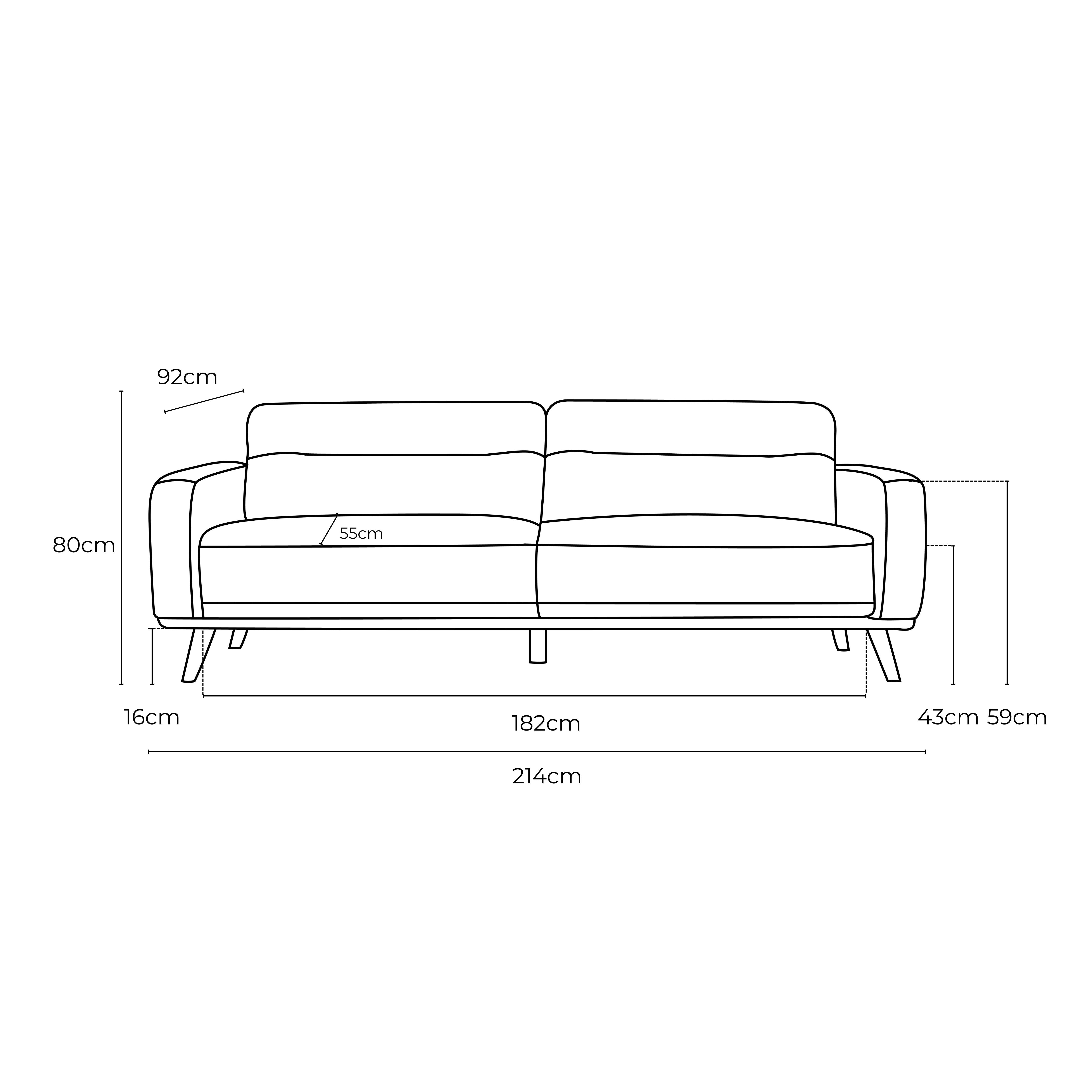 Kate Fabric 3 Seat