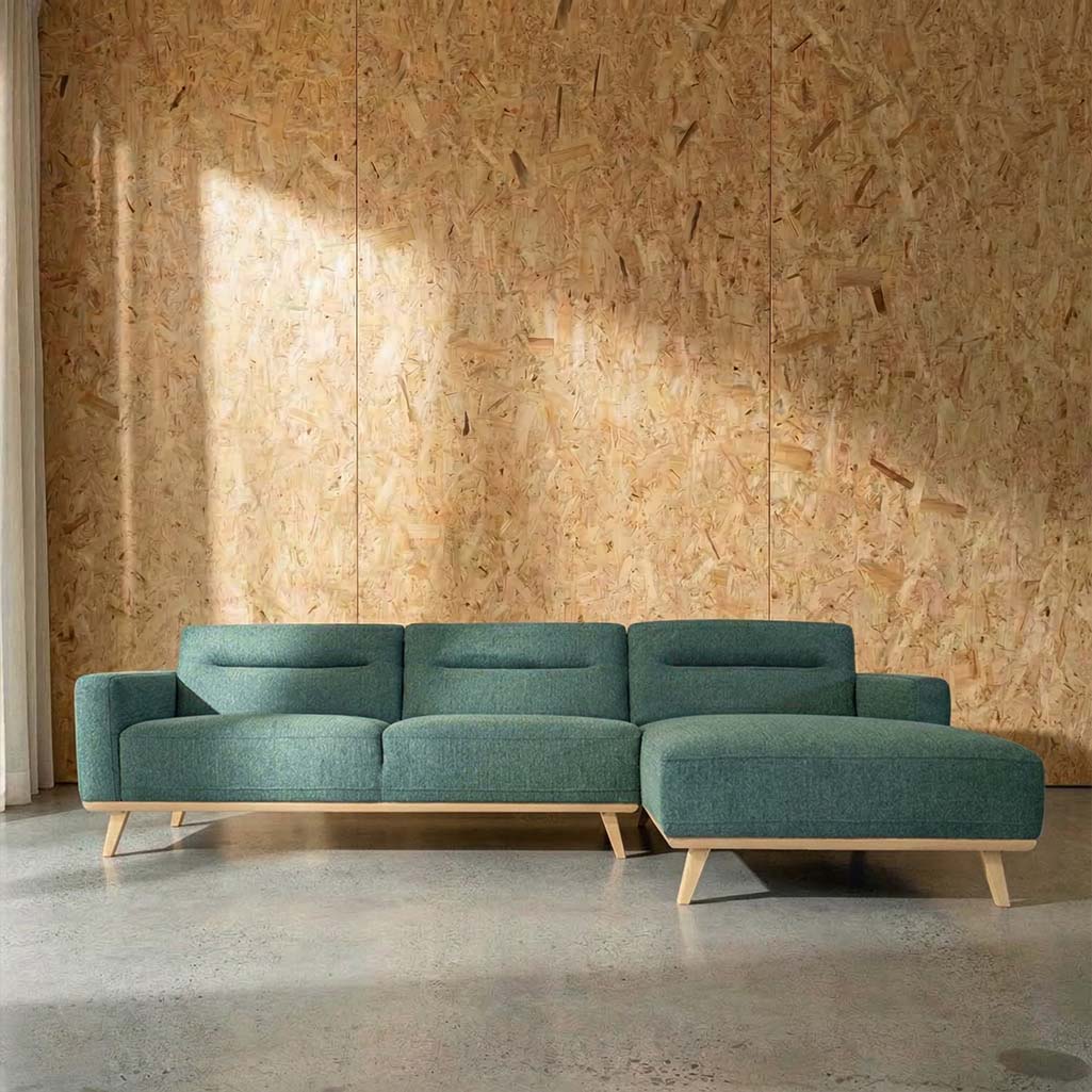 Kate Fabric Right Side Facing Chaise Lounge in Delta Seaweed | The Drop