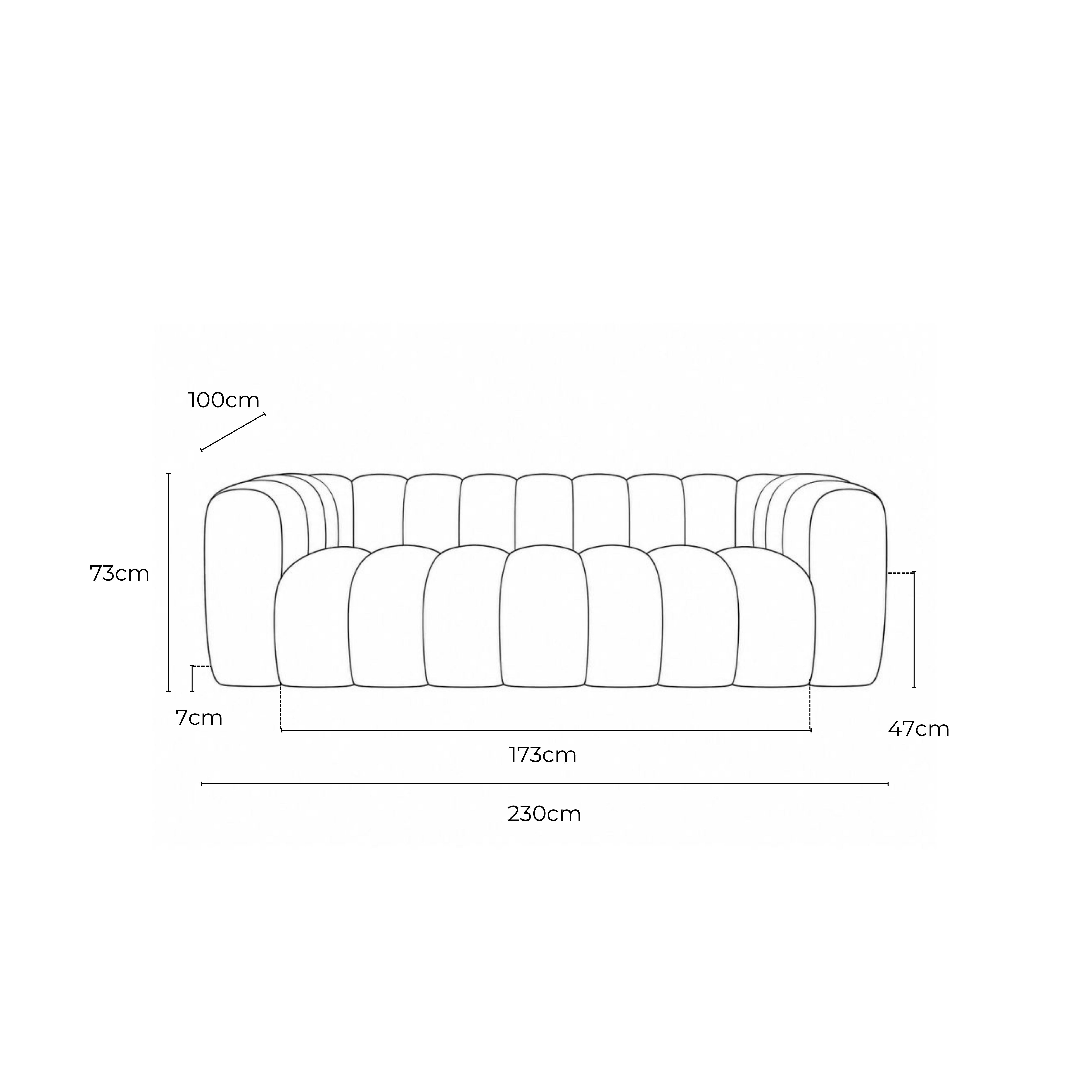 Lennox Fabric 3 Seat Sofa