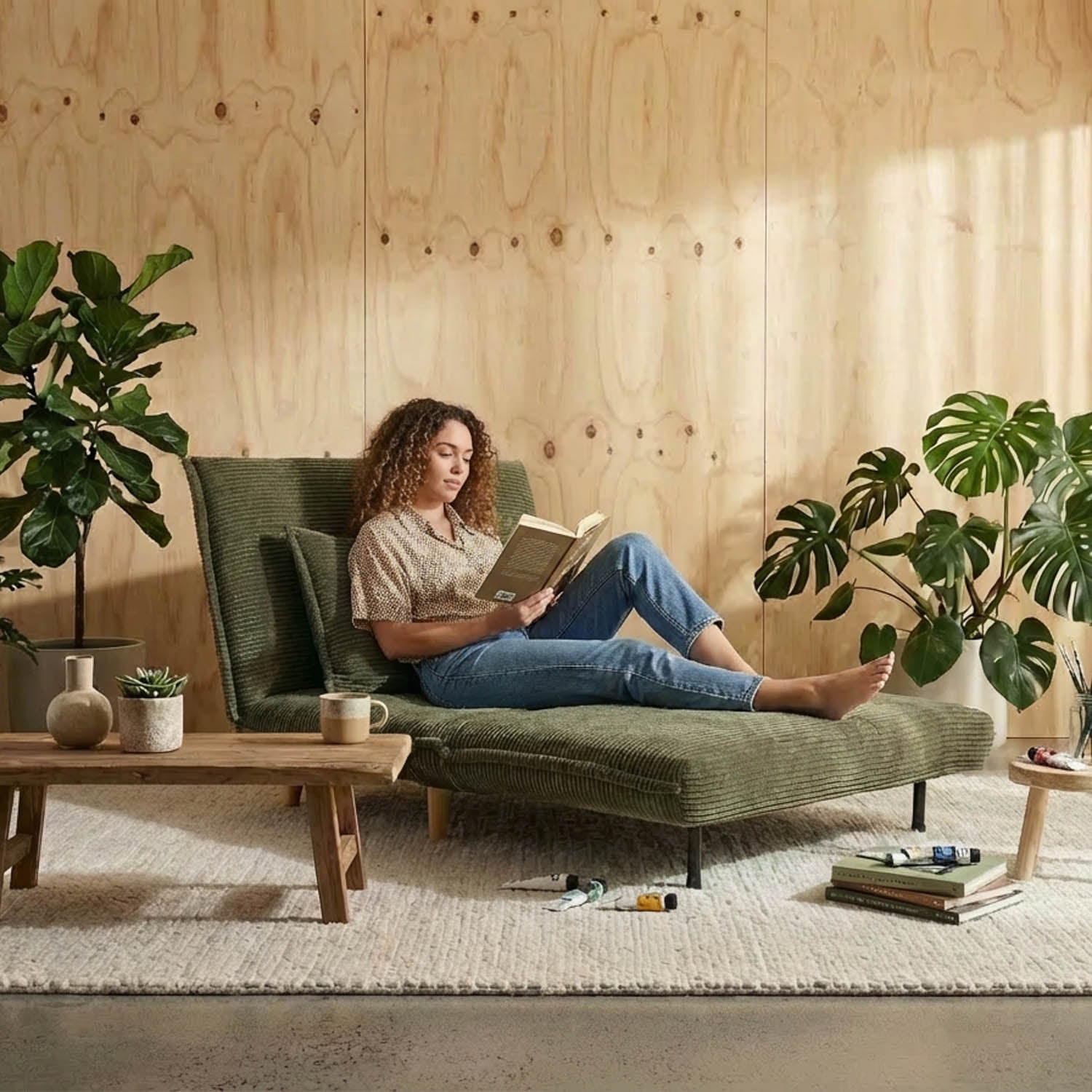 Leonard Corduroy 1 Seat Sofa Bed