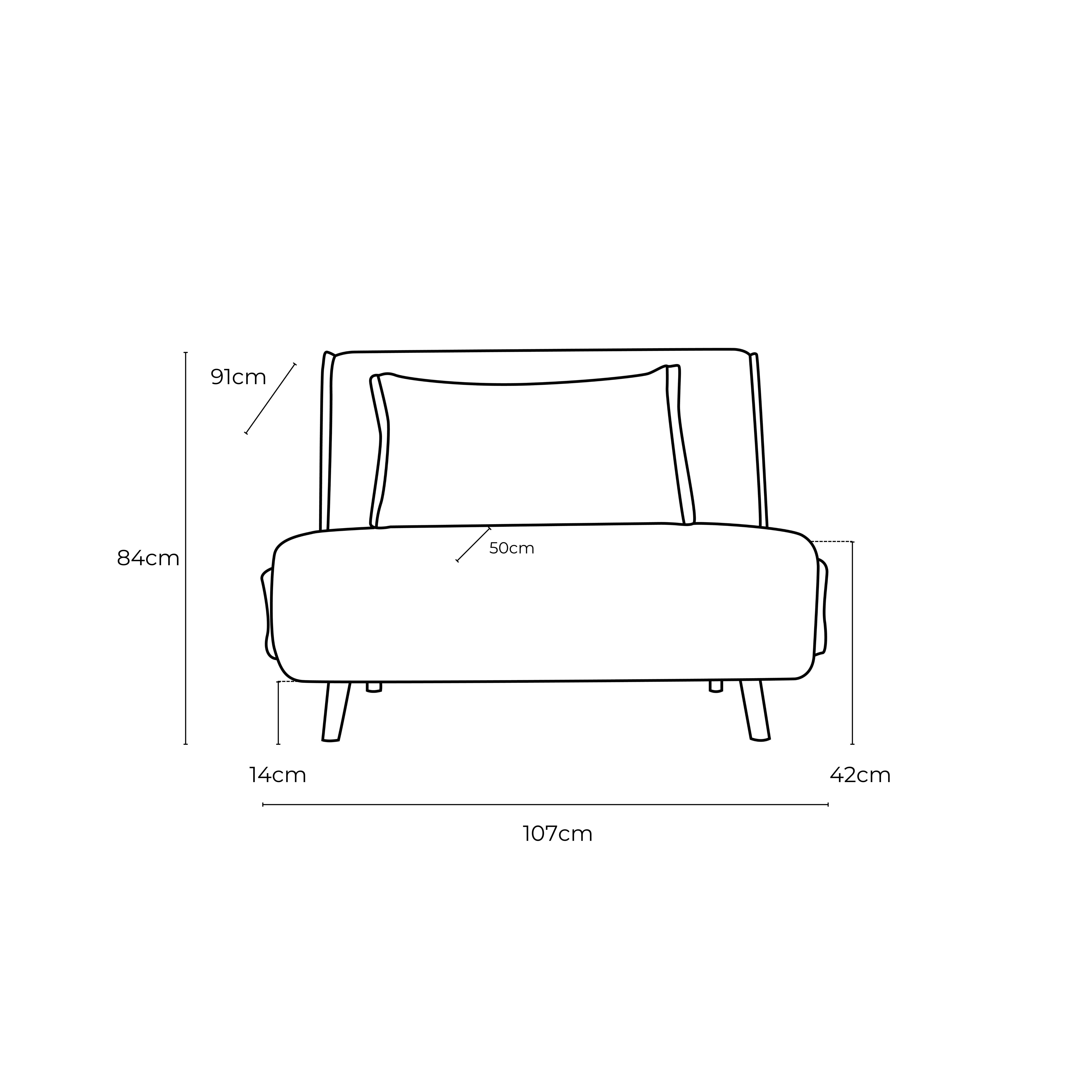 Leonard Corduroy 1 Seat Sofa Bed