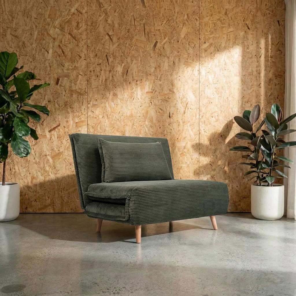 Leonard Corduroy 1.5 Seat Sofa Bed