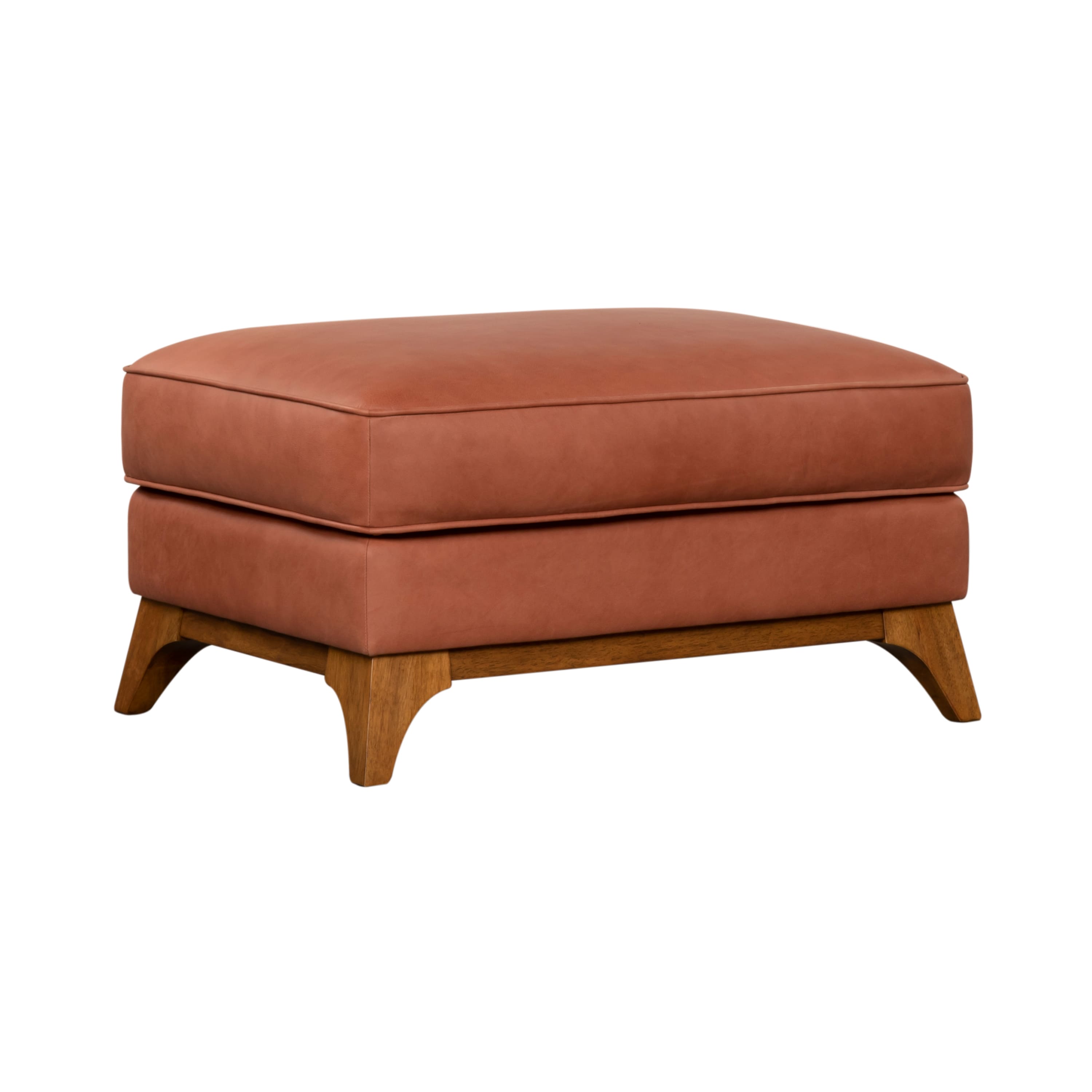 Avenue Chalk Leather Ottoman