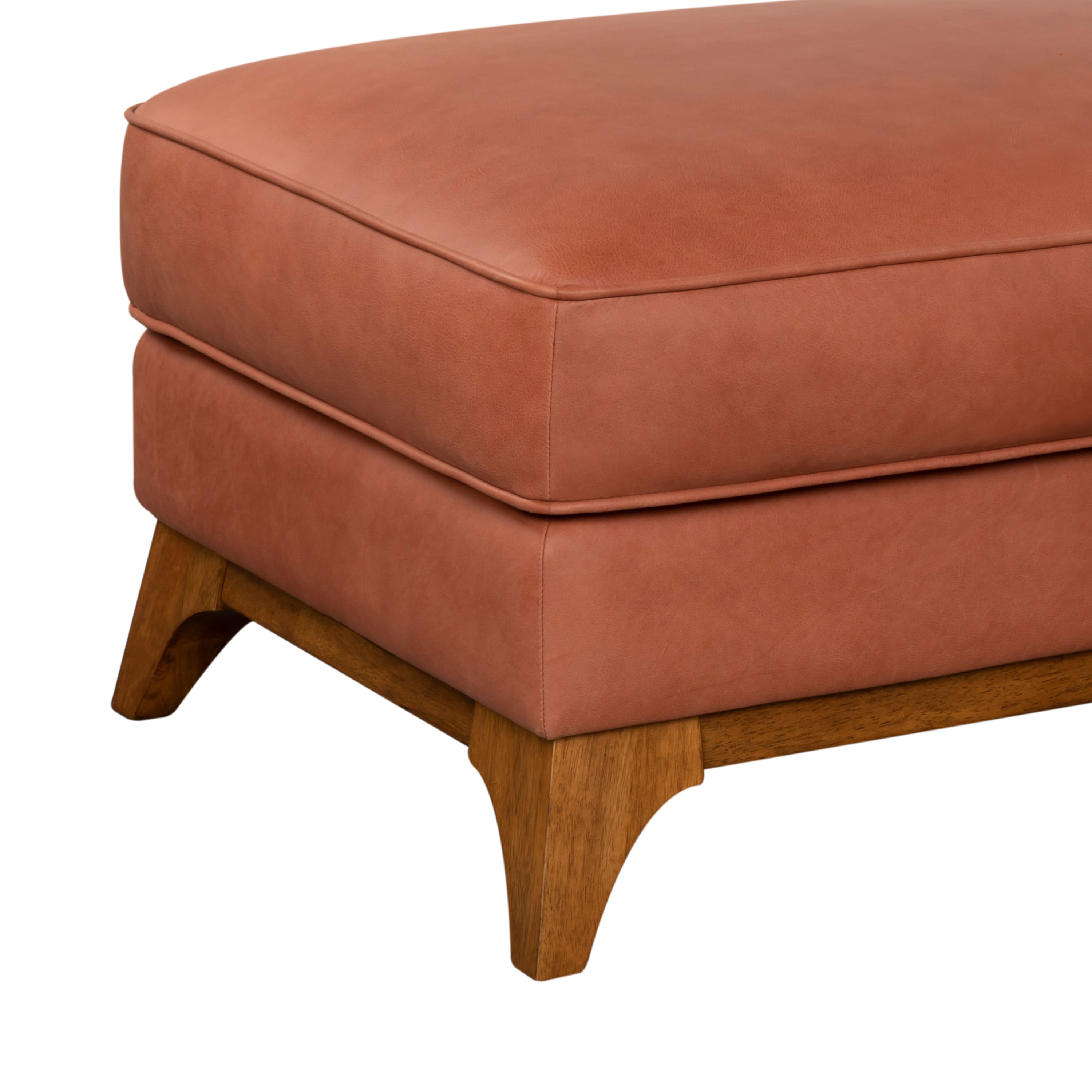 Avenue Chalk Leather Ottoman