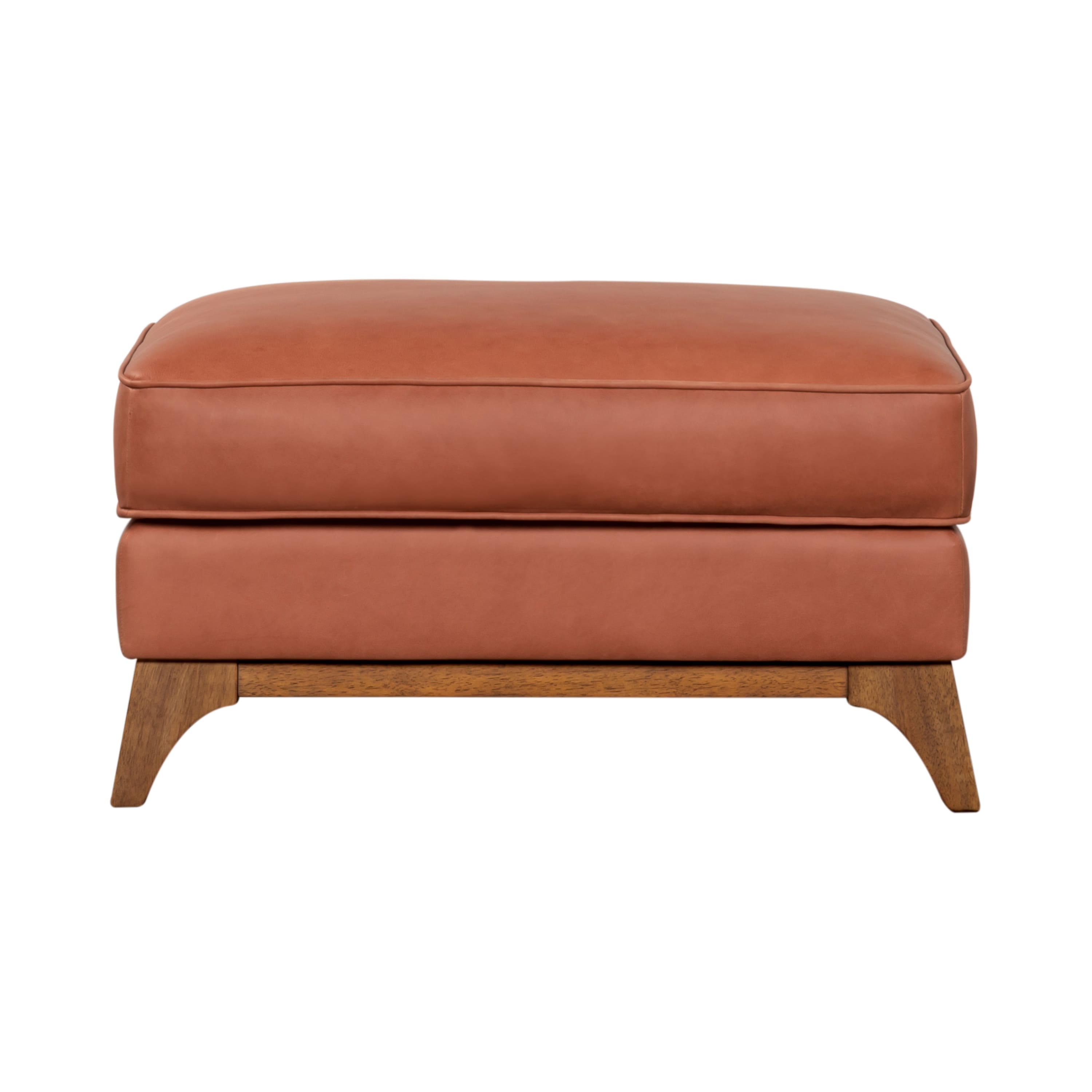 Avenue Chalk Leather Ottoman