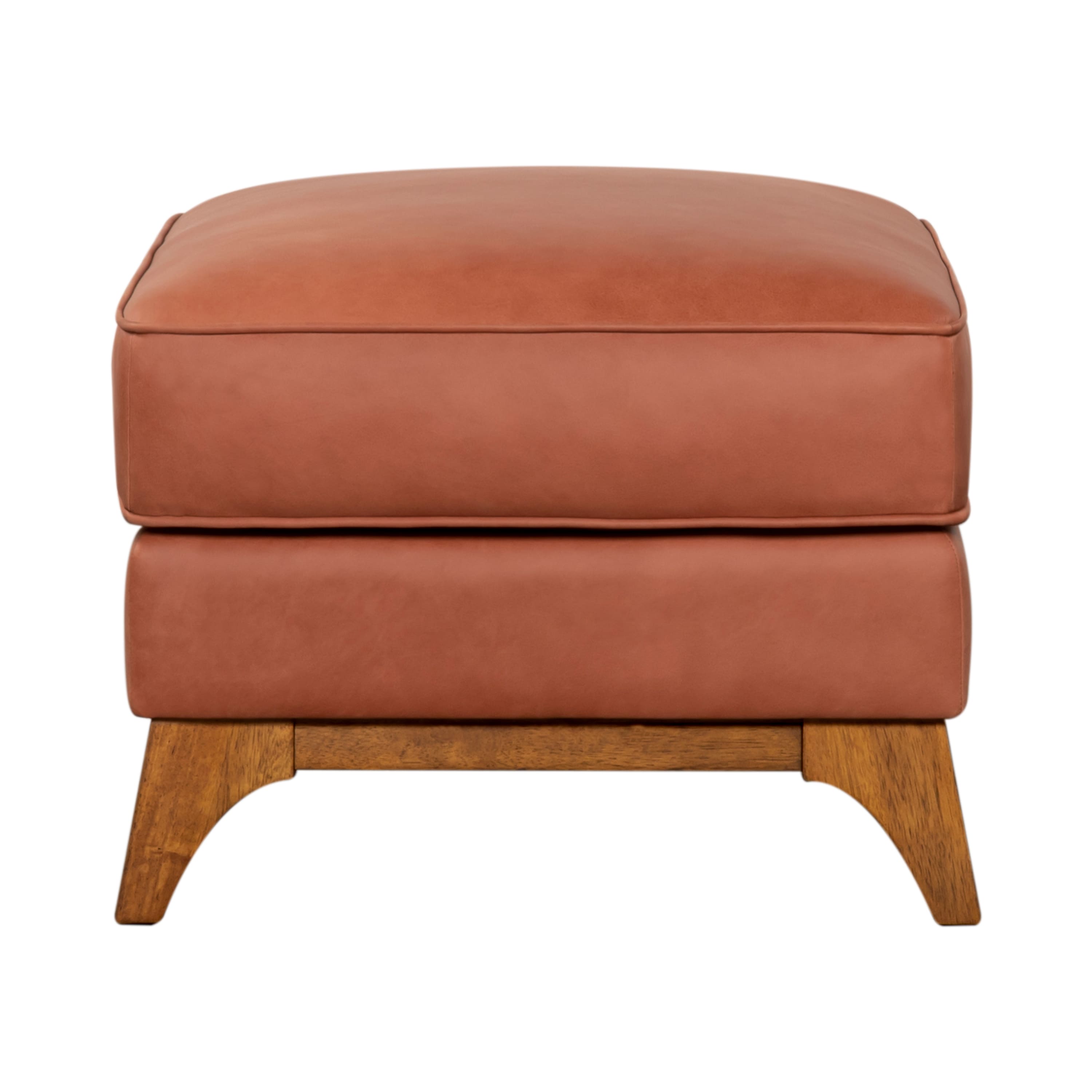 Avenue Chalk Leather Ottoman