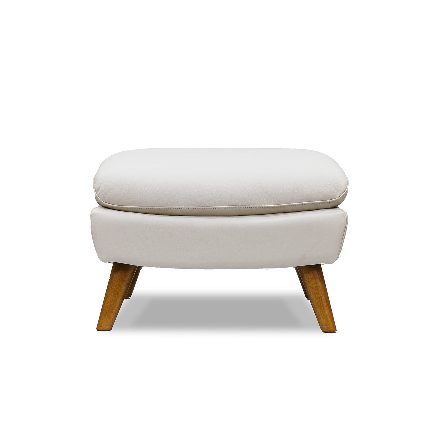 Lunar Leather Ottoman in Oslo Pebble Online Warehouse Sale