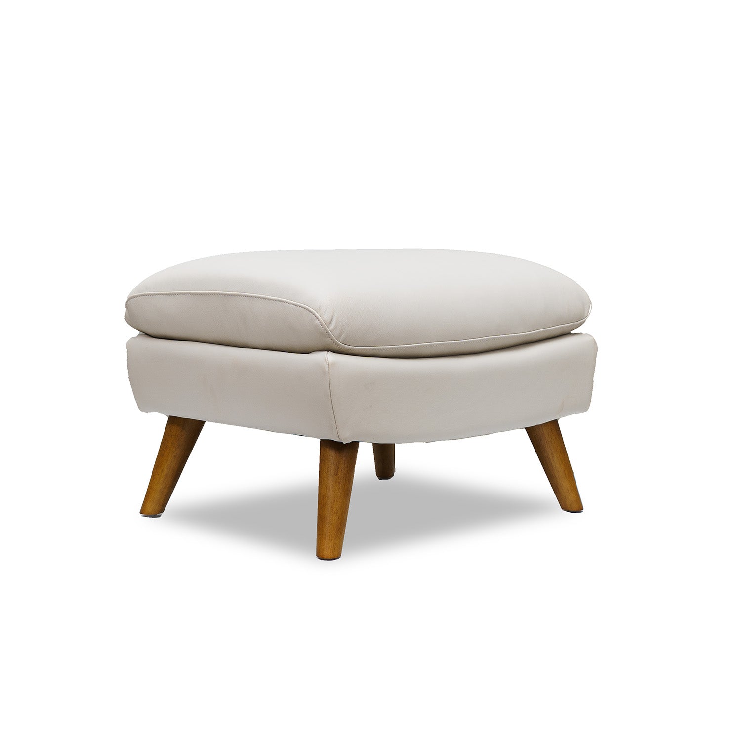 Lunar Leather Ottoman in Oslo Pebble Online Warehouse Sale