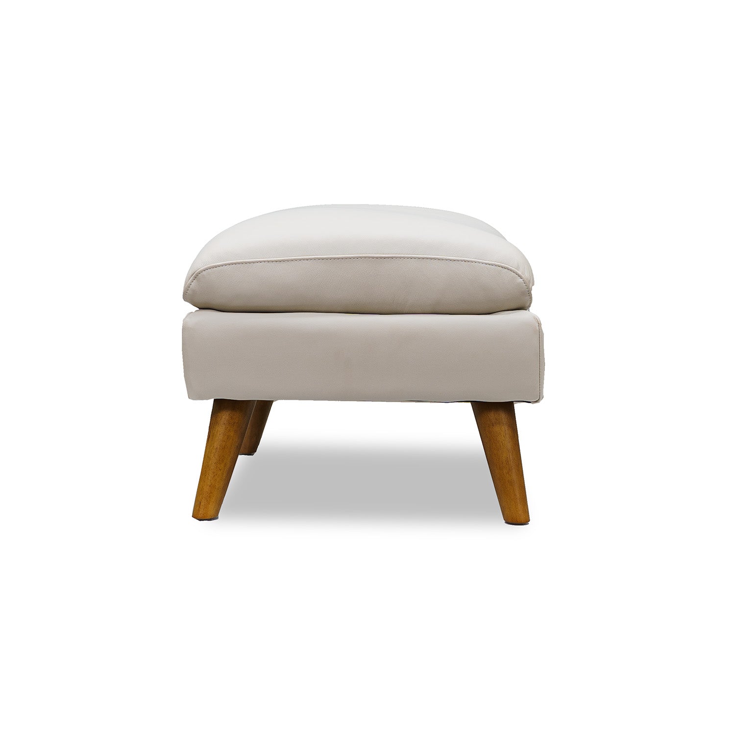 Lunar Leather Ottoman in Oslo Pebble Online Warehouse Sale
