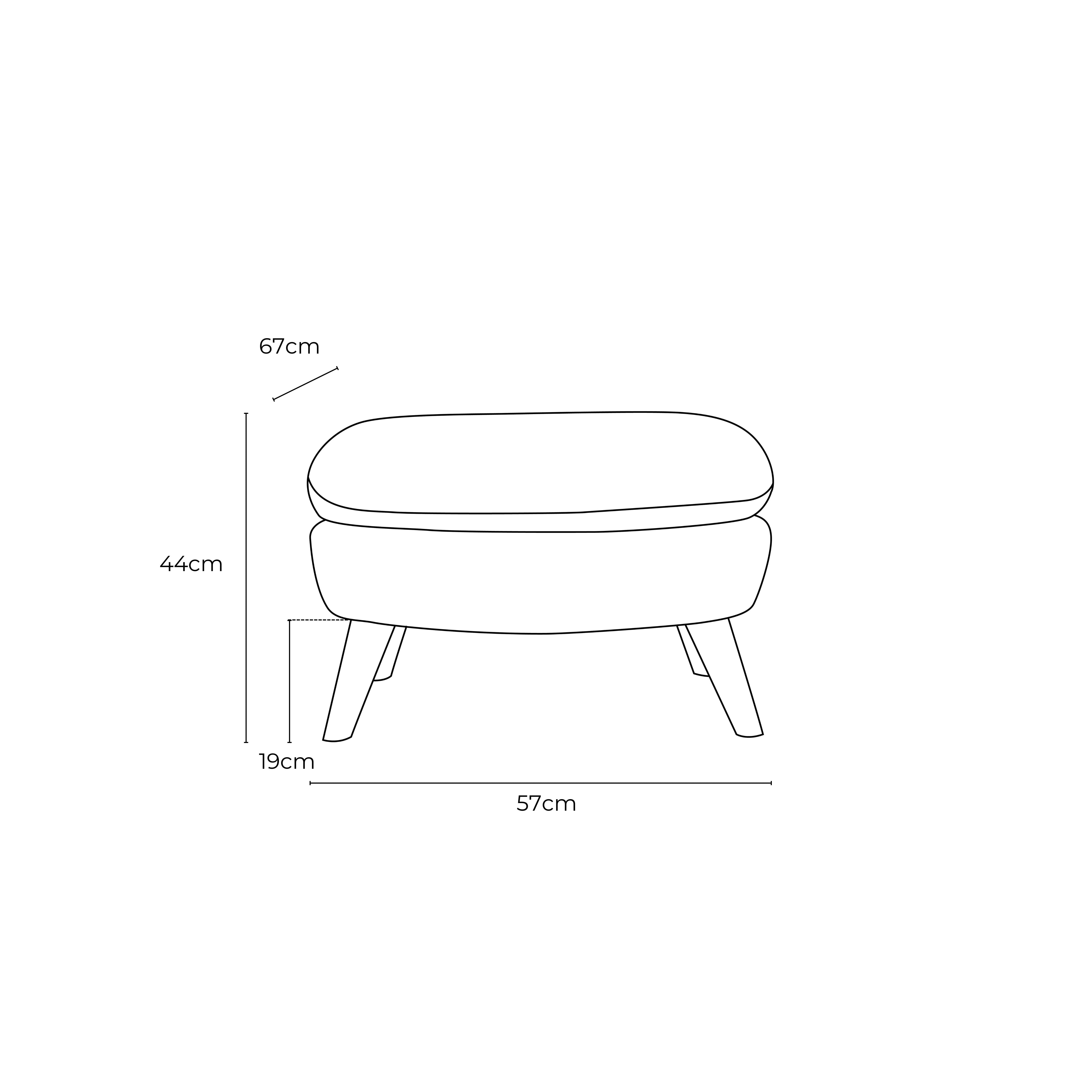 Lunar Vogue Velvet Ottoman