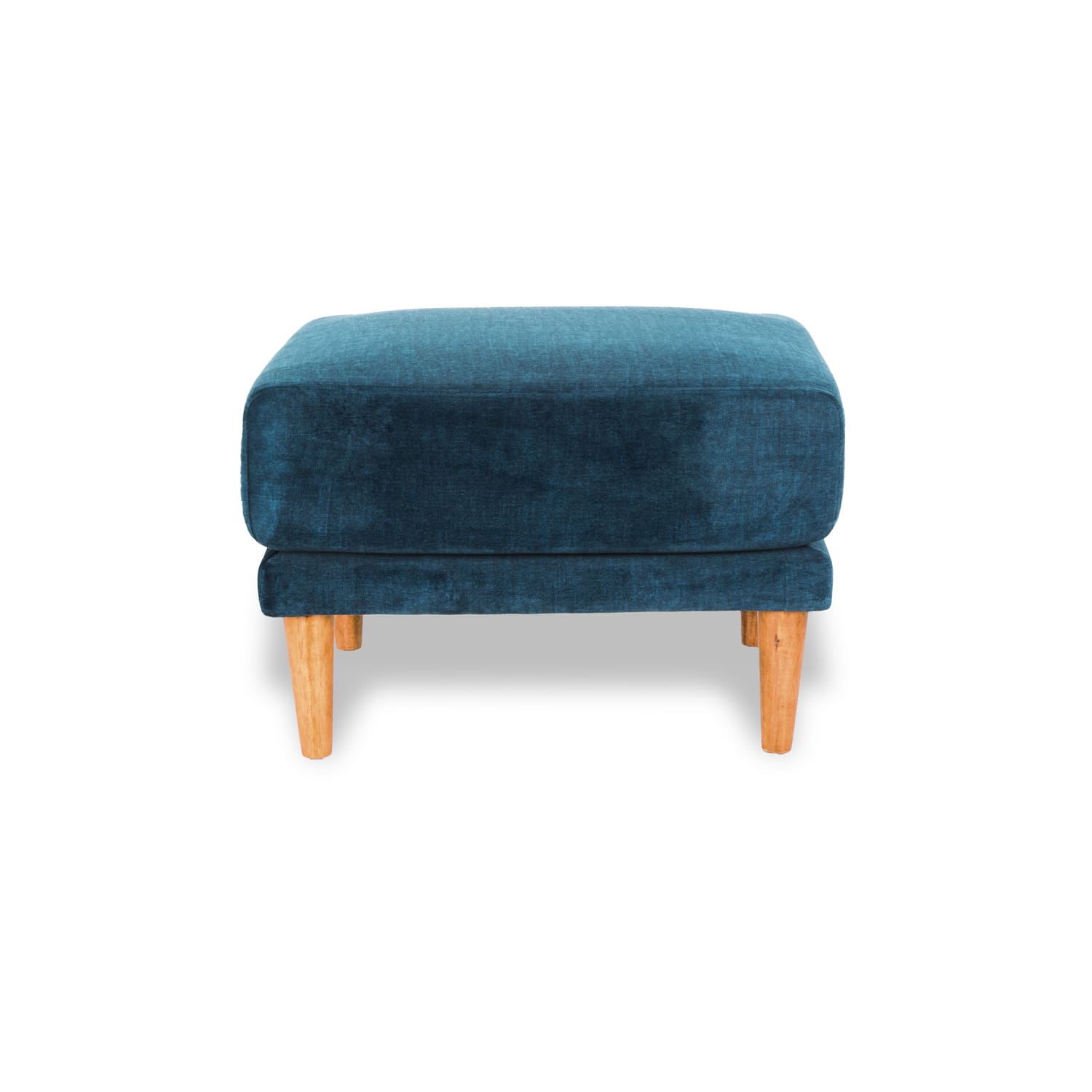 Marie Vogue Velvet Small Ottoman in Vogue Ocean | The Drop
