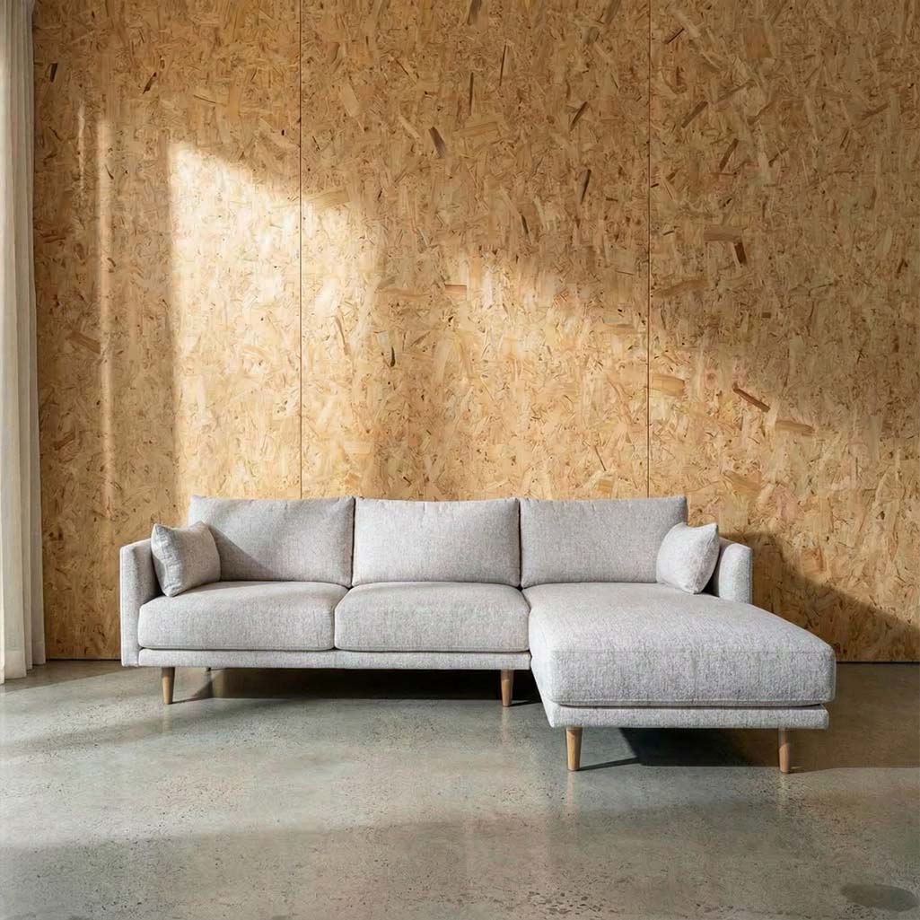 Marie Fabric Right Side Facing Chaise Lounge in Dublin Natural | The Drop