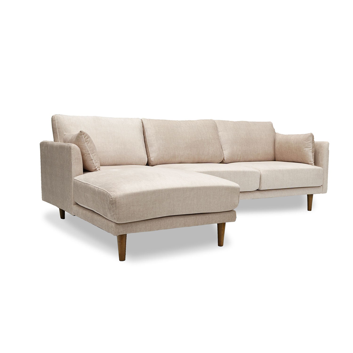 Marie Vogue Velvet Left Side Facing Chaise Lounge in Vogue Cream Online Warehouse Sale