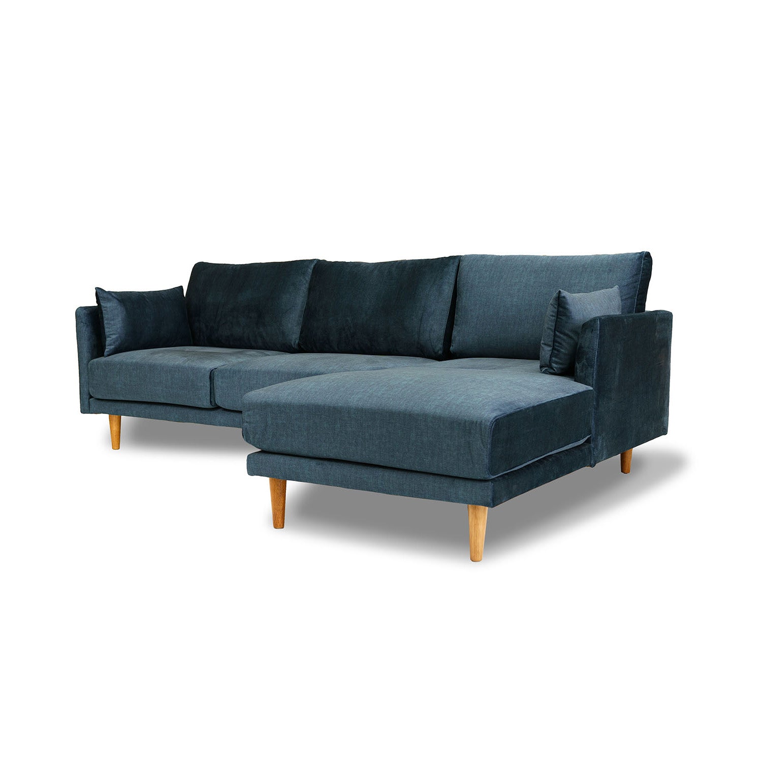 Marie Vogue Velvet Right Side Facing Chaise Lounge in Vogue Ocean Online Warehouse Sale