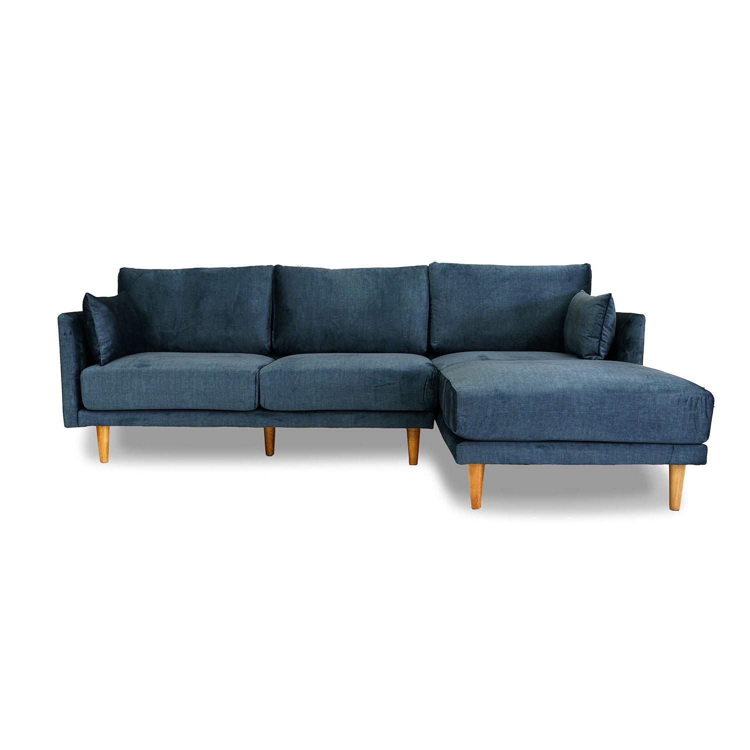 Marie Vogue Velvet Right Side Facing Chaise Lounge in Vogue Ocean Online Warehouse Sale