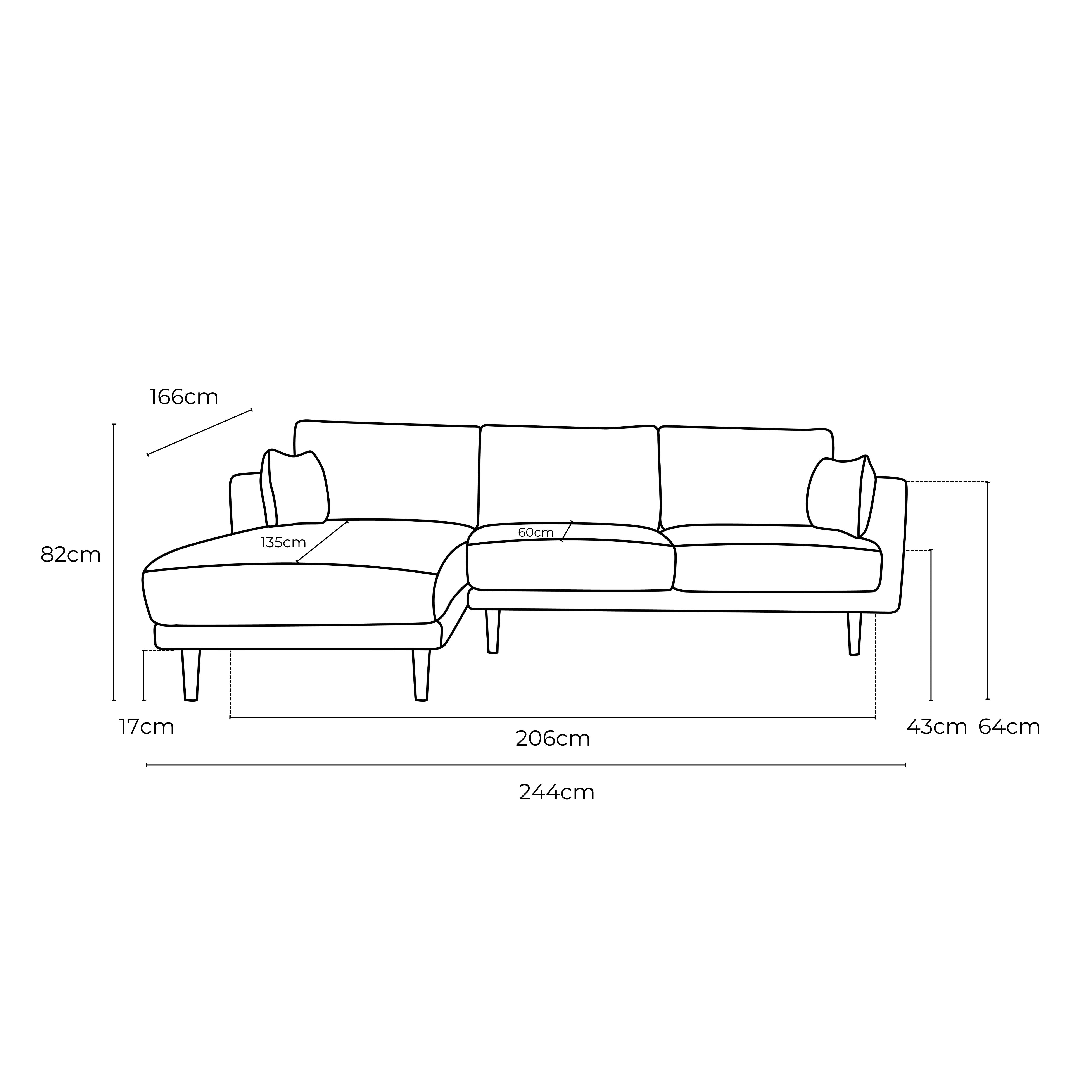 Marie Vogue Velvet Left Side Facing Chaise Lounge