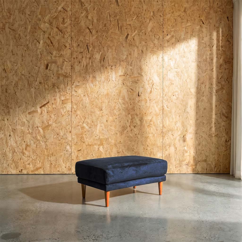 Marie Vogue Velvet Large Ottoman in Vogue Ocean | The Drop