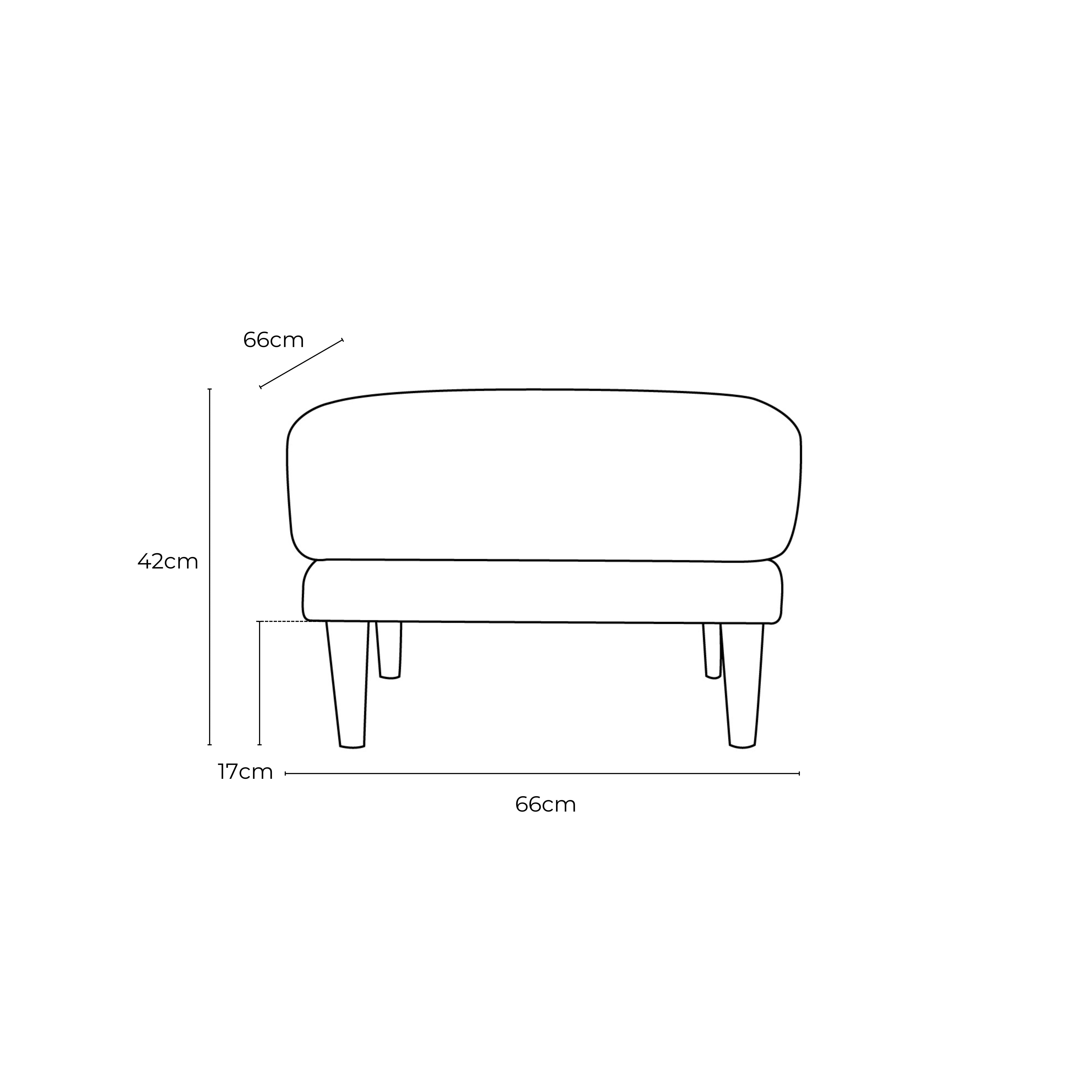 Marie Fabric Small Ottoman