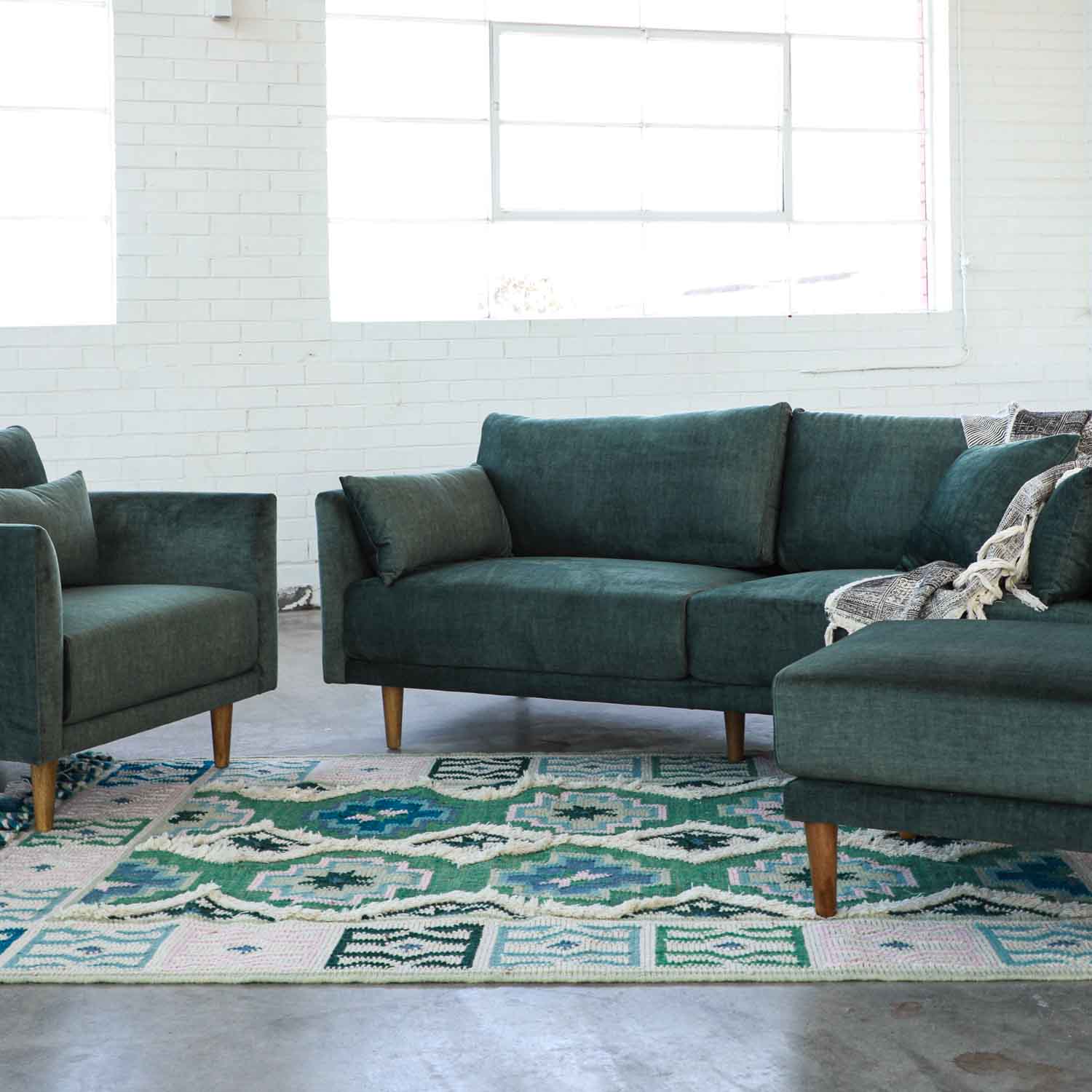 Marie Vogue Velvet 3 Seat Sofa