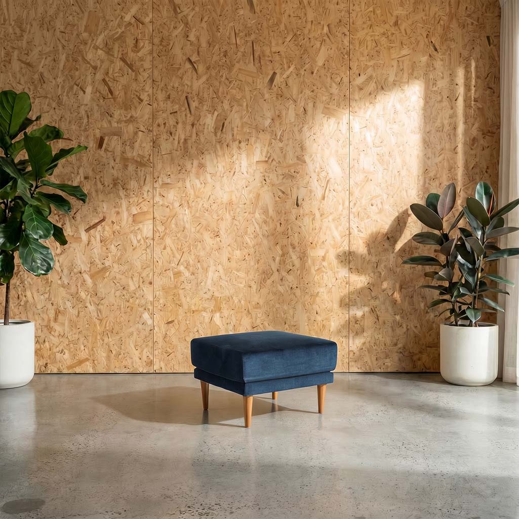Marie Vogue Velvet Small Ottoman in Vogue Ocean | The Drop