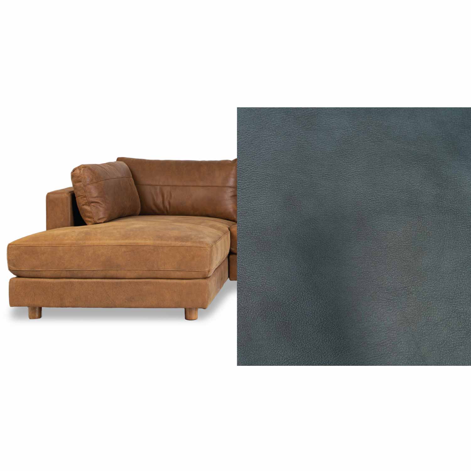 Barcelona Leather Left Side Facing Chaise Lounge