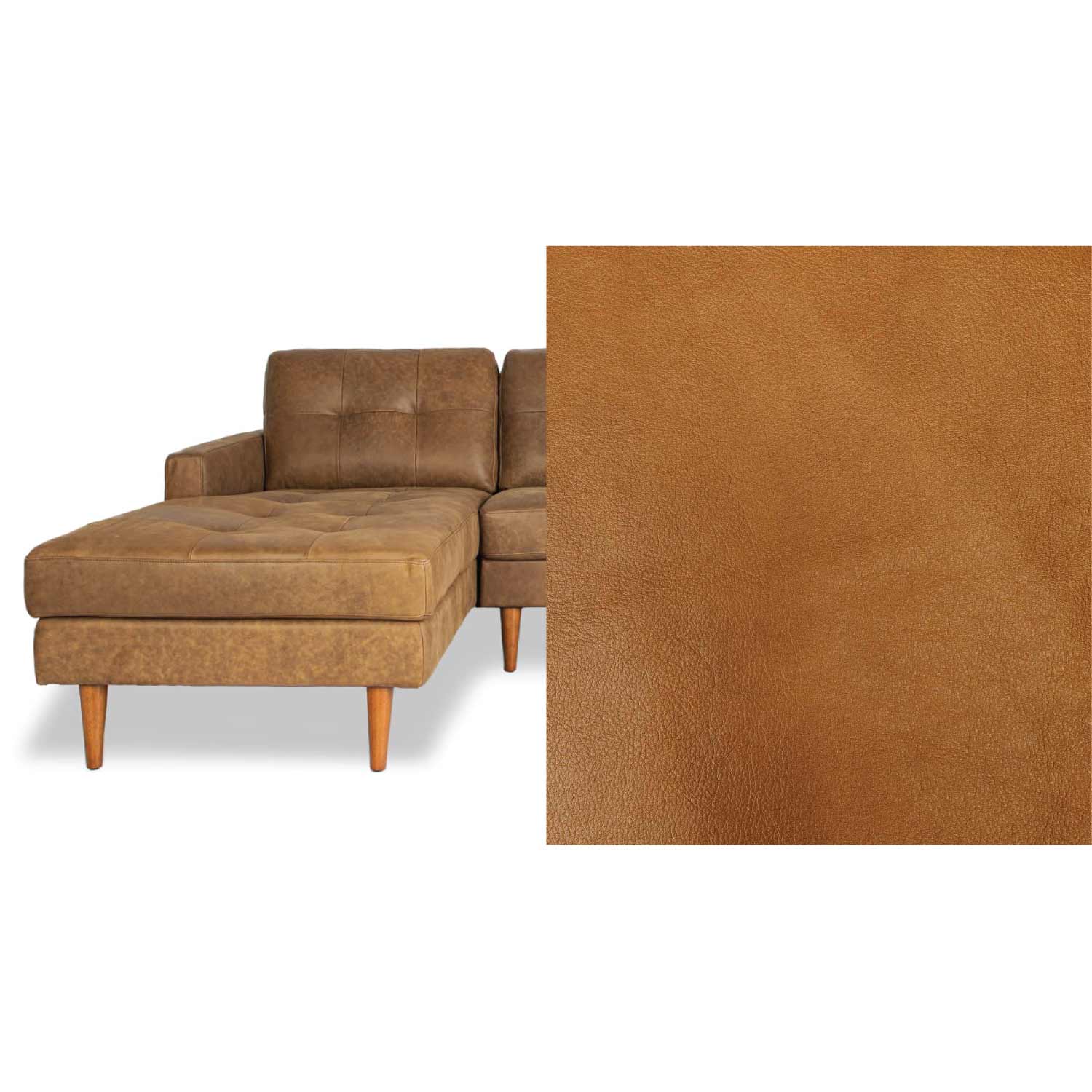 Classic Leather Left Side Facing Chaise Lounge